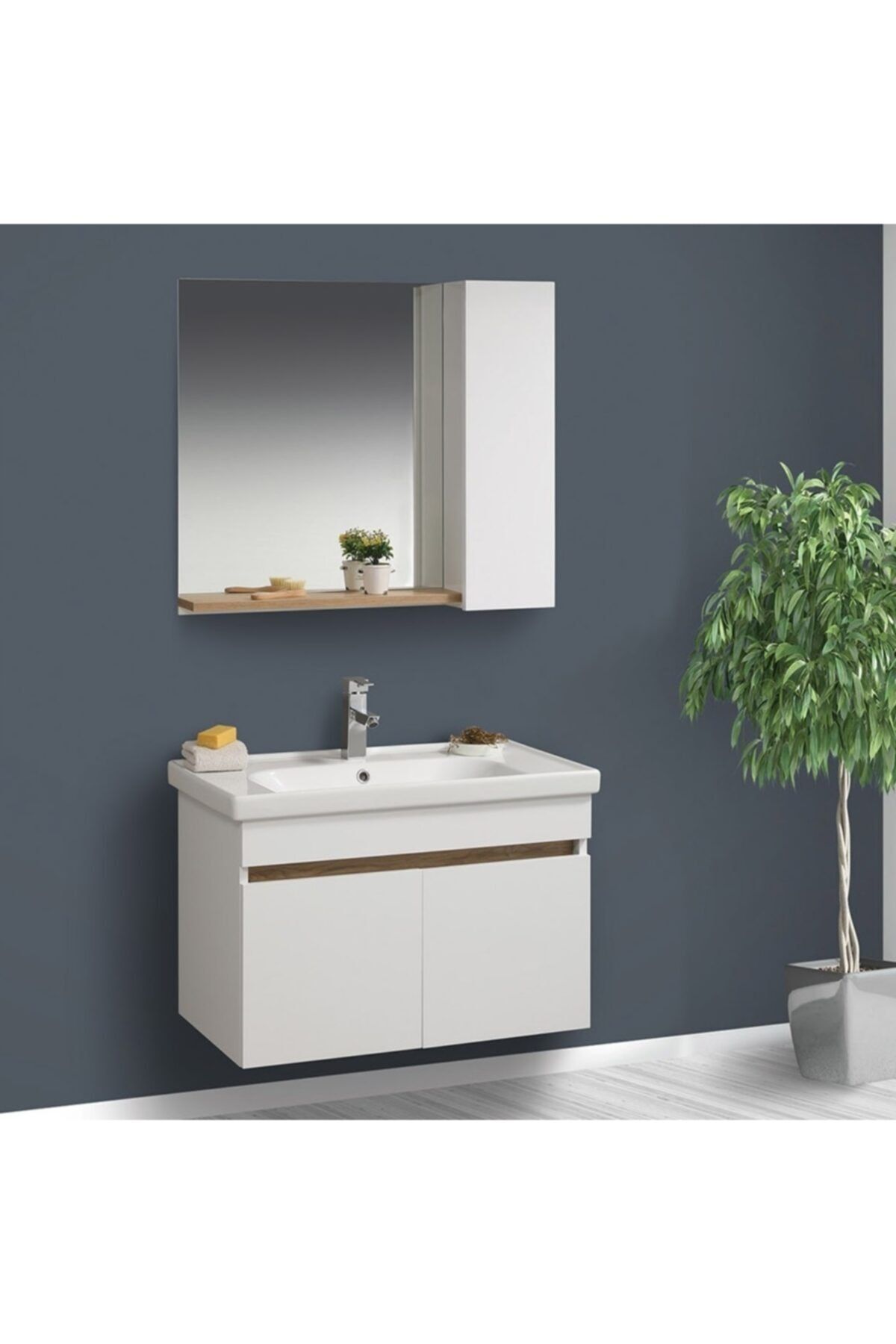 Tekoplus Bella Banyo Dolabı Takım 65 Cm Beyaz