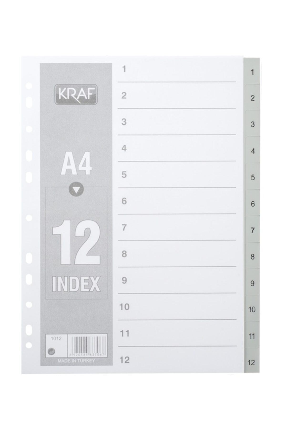 KRAF A4 Seperatör Separatör Ayraç 1-12 Rakam  2 Adet