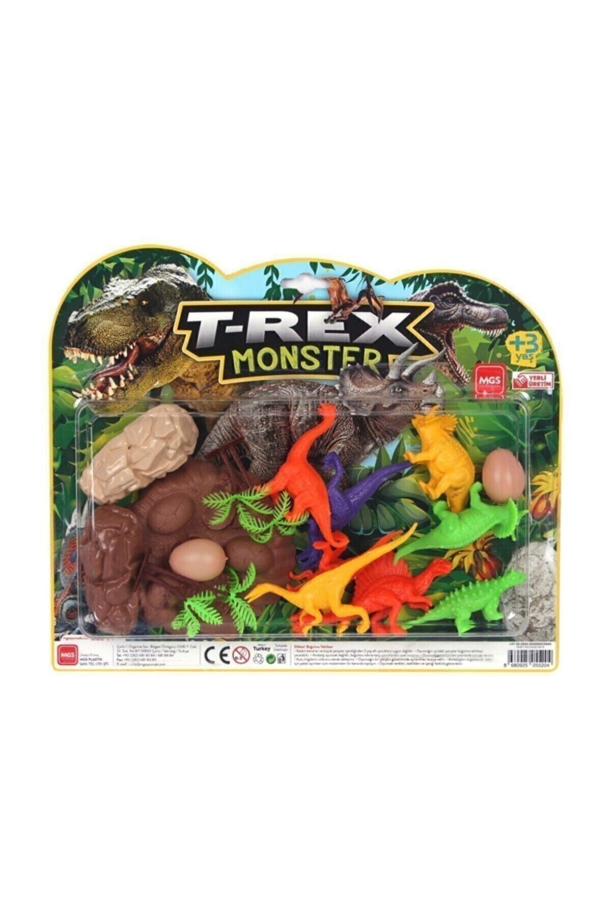 MGS OYUNCAK Büyük Dinazor Kartela Trex Monster Dinozor Set 3609 Tru-01-3609