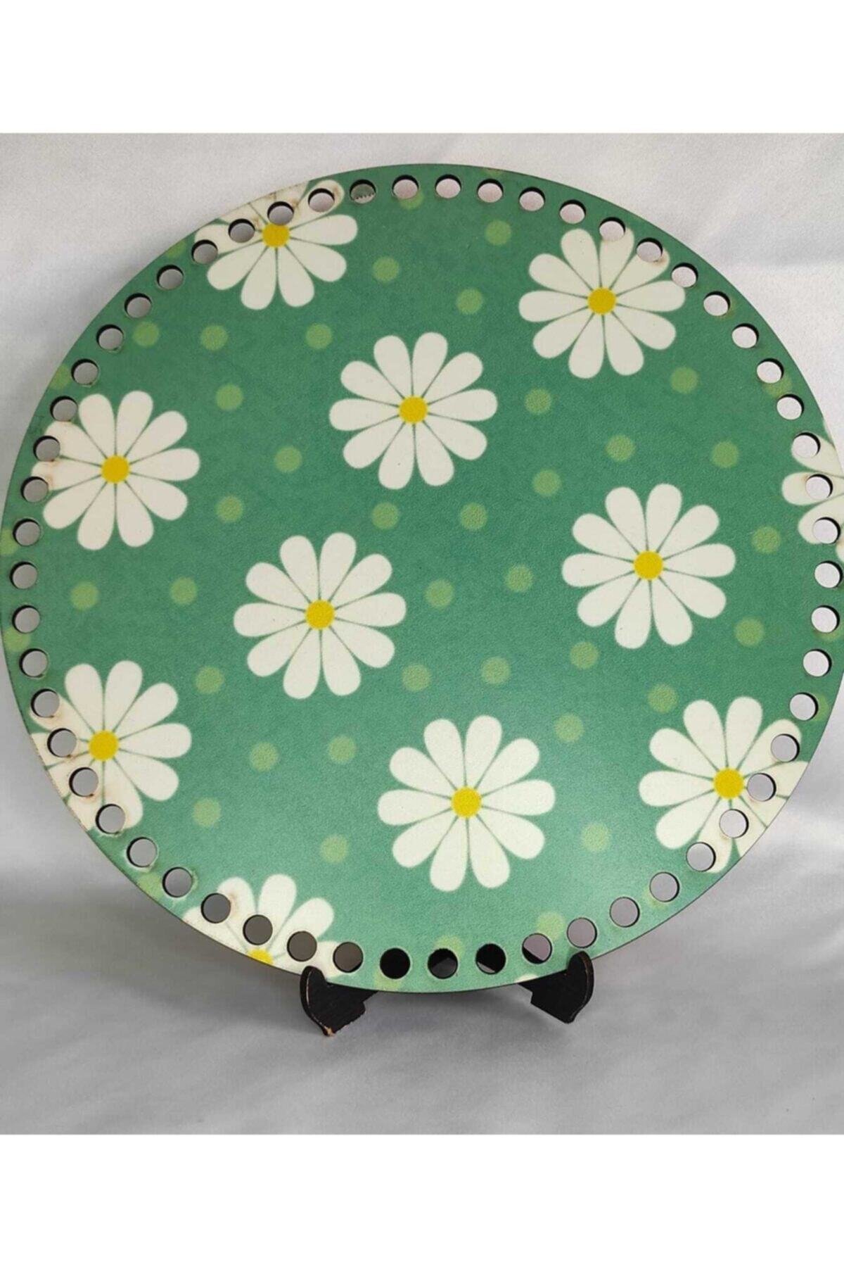 Eva Lazer Toptan Ahşap Dijital Baskılı Örgü Tepsi Tabanı, 30x30cm 3mm Mdf
