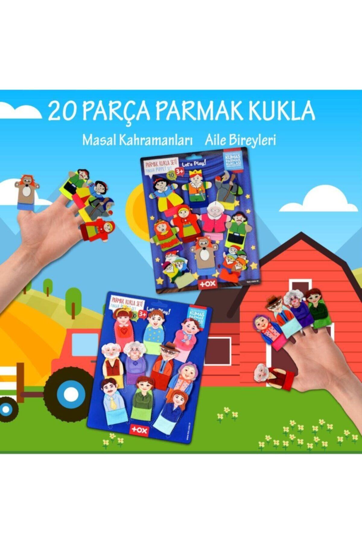 Tox 2 Set - 20 Parça Masal Kahramanları Ve Aile Bireyleri Parmak Kukla T75-2 T225
