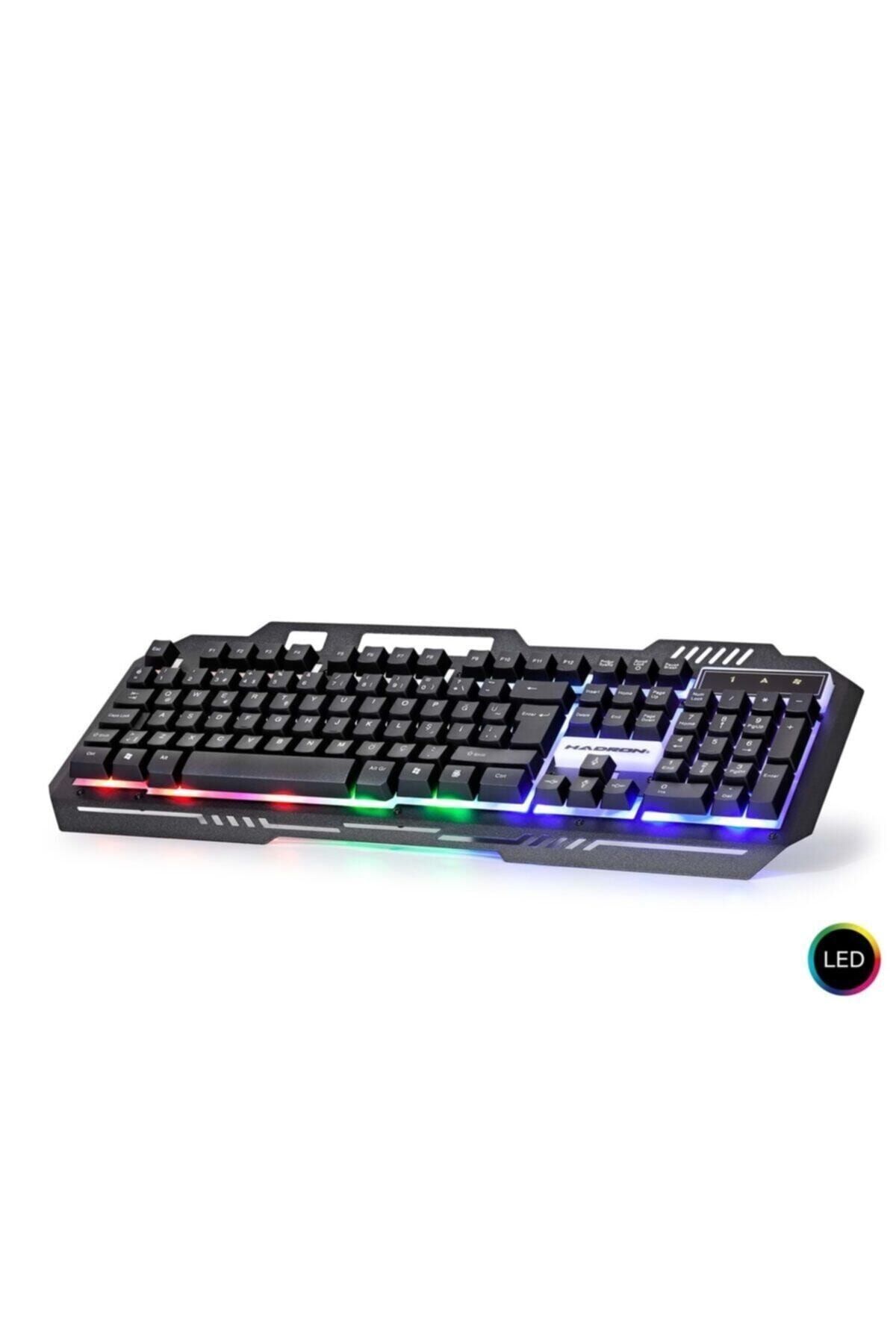 HADRON Klavye Kablolu Oyuncu Klavyesi Ledli Mmetal Q Kalvye Oyun Klavyesi Hd863