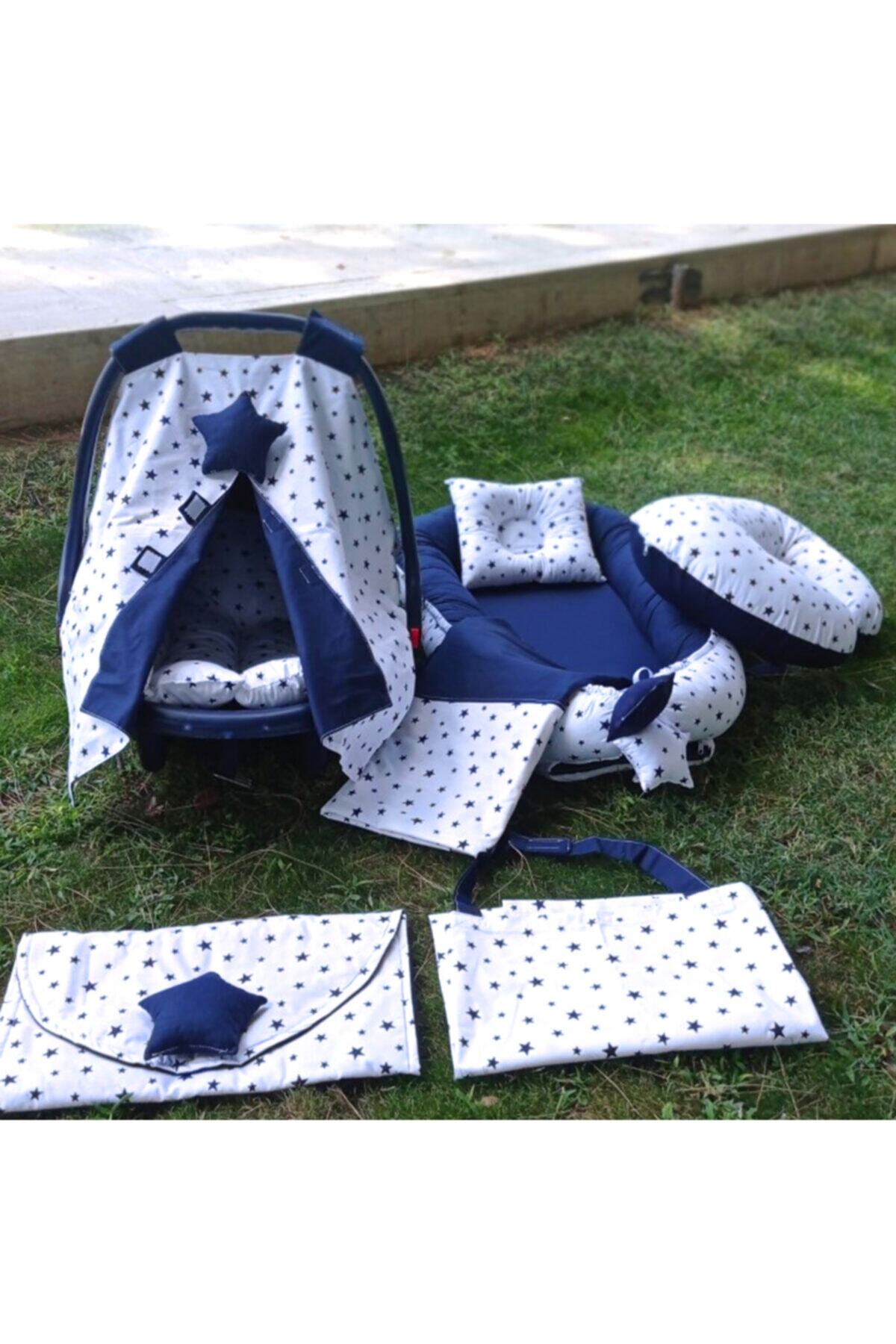 Markaawm Babynest Bebek Tekstil Seti Lacivert Yıldızlı