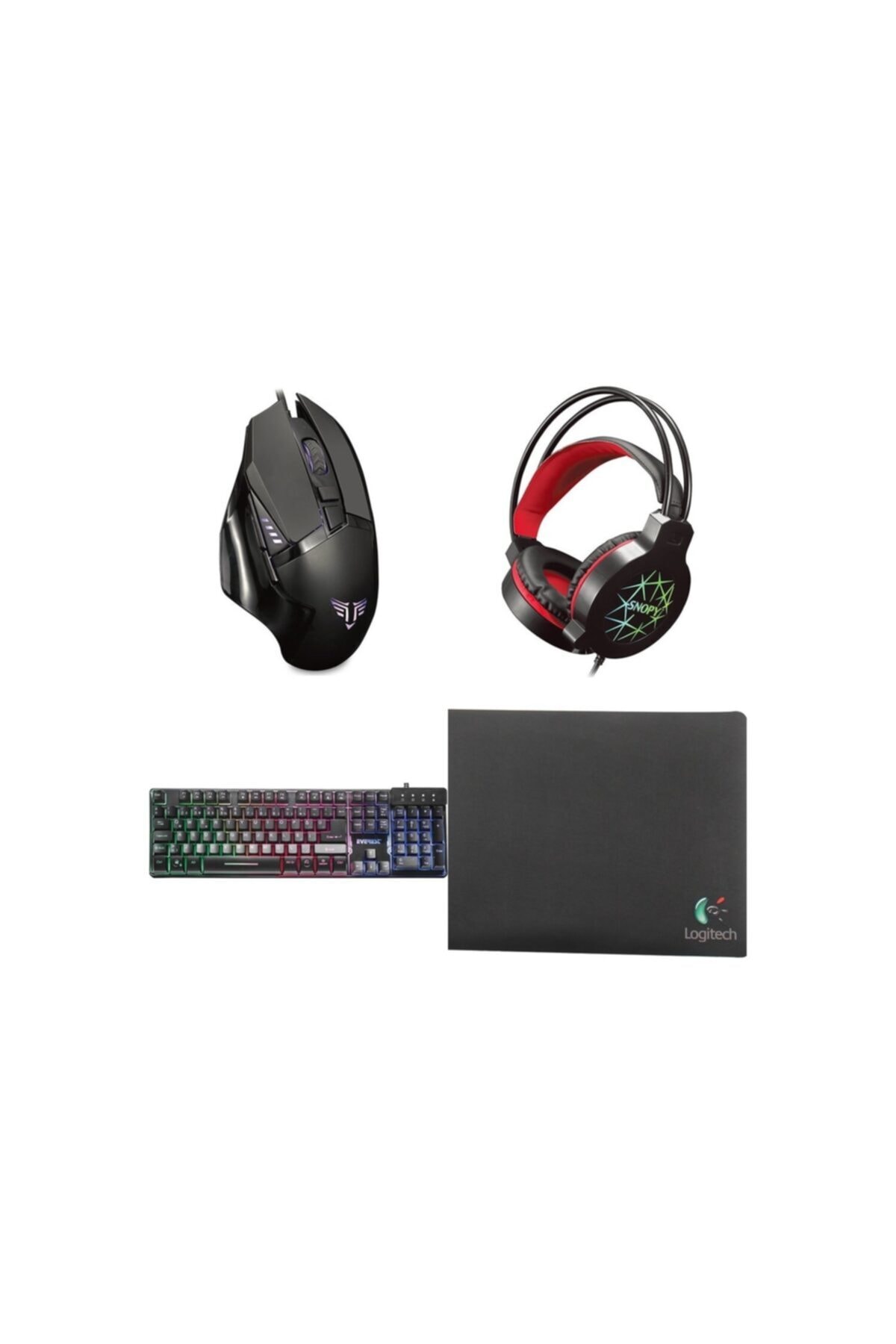 Rampage Everest Tkz-log-gx9 Klavye Mouse Kulaklık Logitech Mouse Pad'li Gaming Set