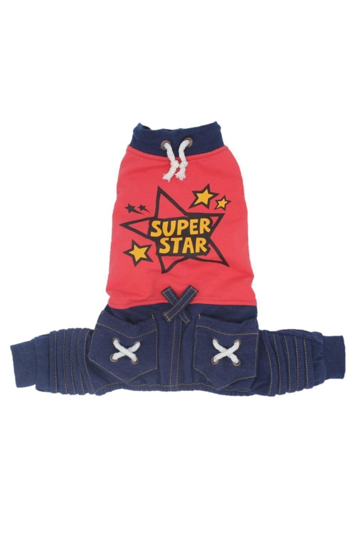 Pawstar Açık Kırmızı Super Star Tulum Kedi Köpek Tulumu Kedi Köpek Kıyafeti