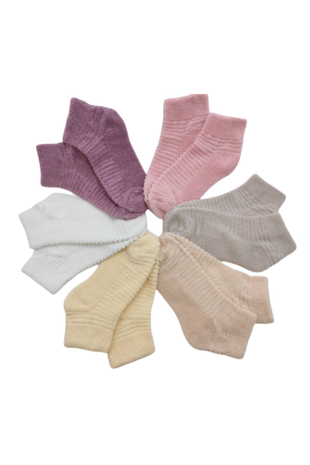 passion socks Yumuşak Soft Renkli Polar (ters Havlu) Kısa Soket Çorap