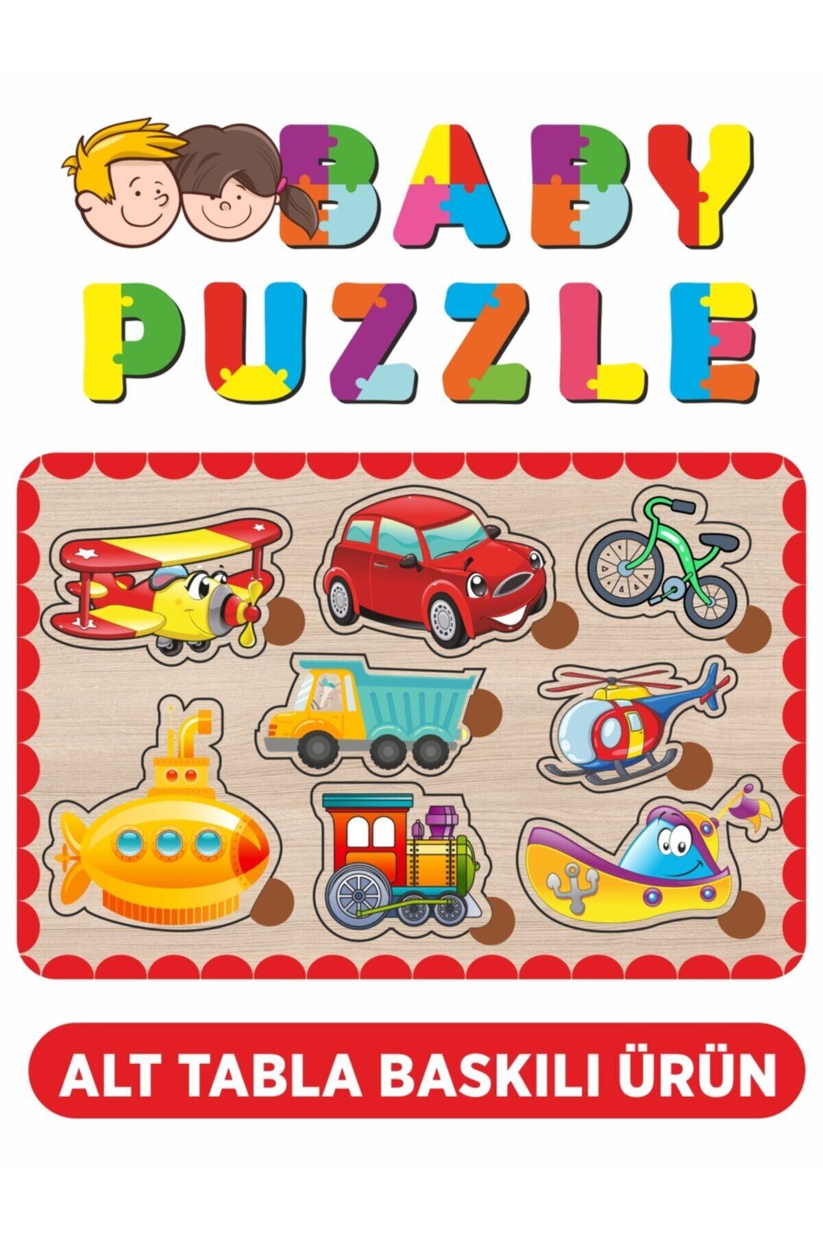 Baskı Atölyesi Deniz, Hava Ve Kara Taşıtları Uçak, Helikopter, Tren, Arabalar, Bisiklet, Gemi Bul-tak Ahşap Puzzle