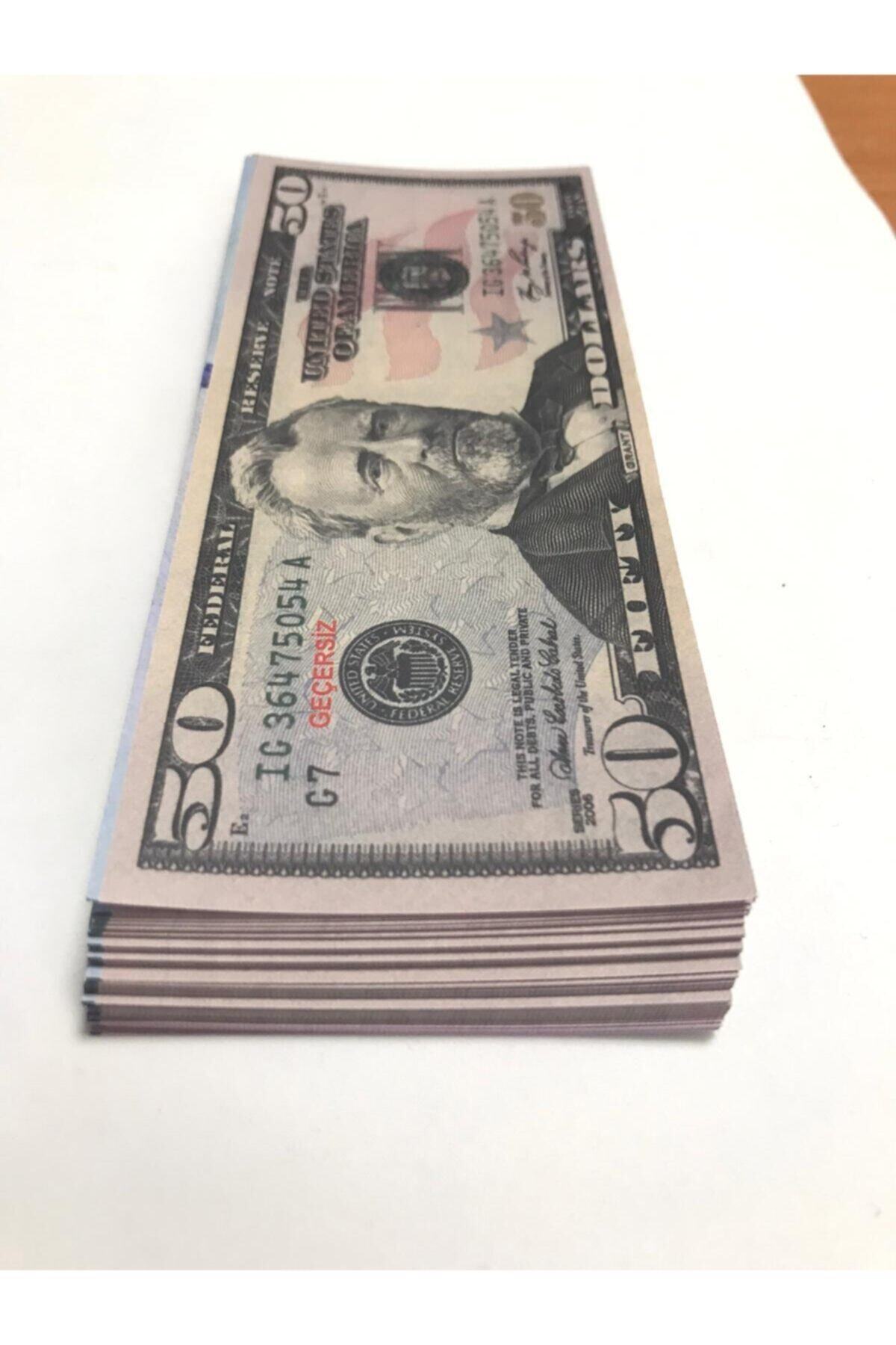 name 100 Adet 50 Dolar Geçersiz Sahte Düğün Parası Oyun Parası (100x50 Dolar)