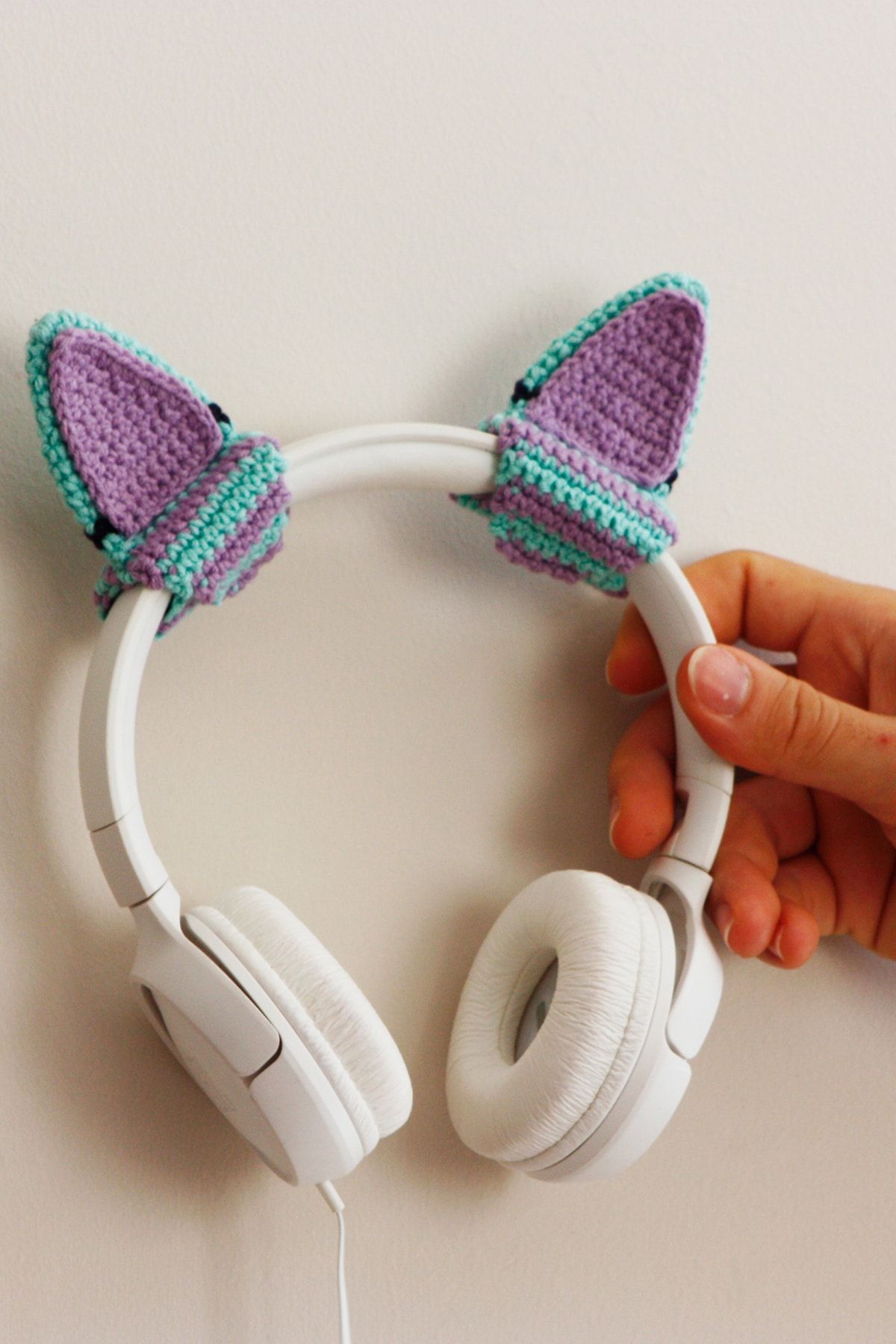 SAGRESTORE Amigurumi Kedi Kulağı Kulaküstü Kulaklık Aksesuarı