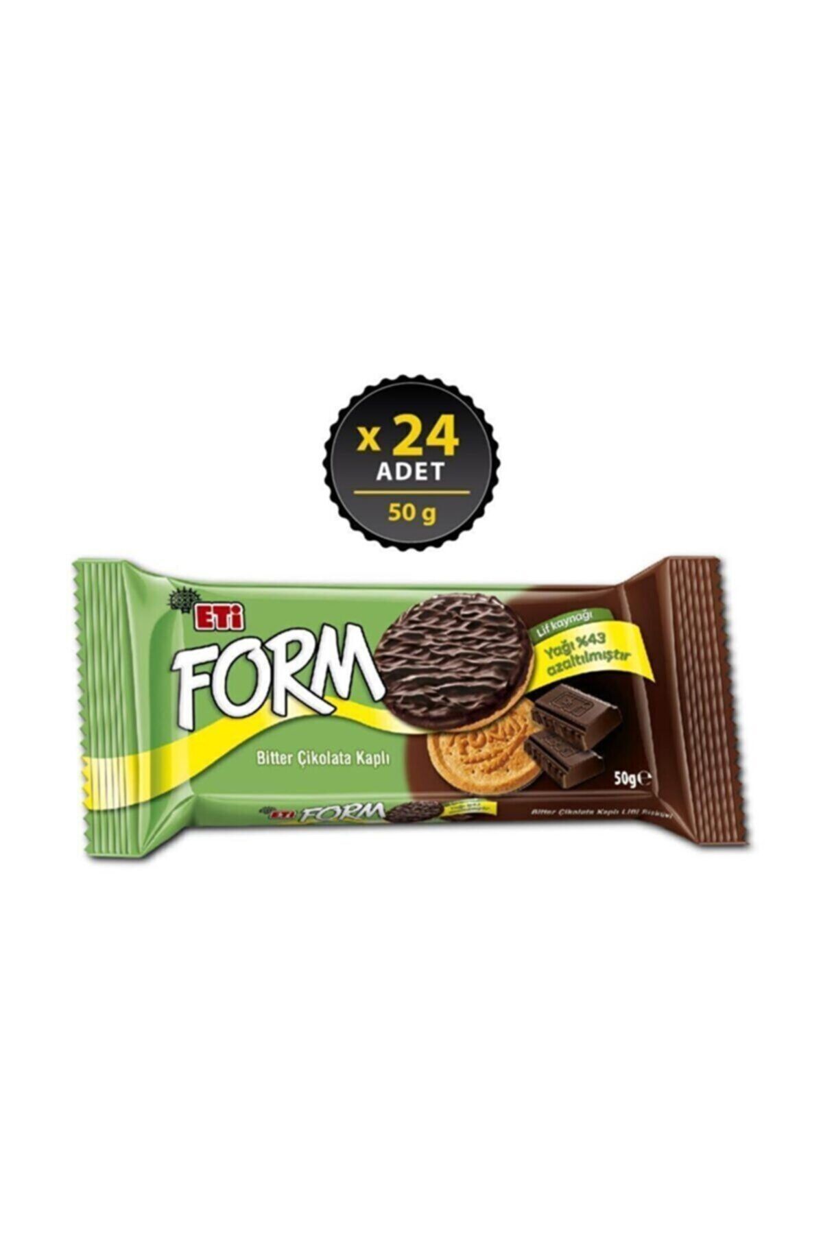 Eti Form Bitter Çikolata Kaplı Lifli Bisküvi 50 G X 24 Adet