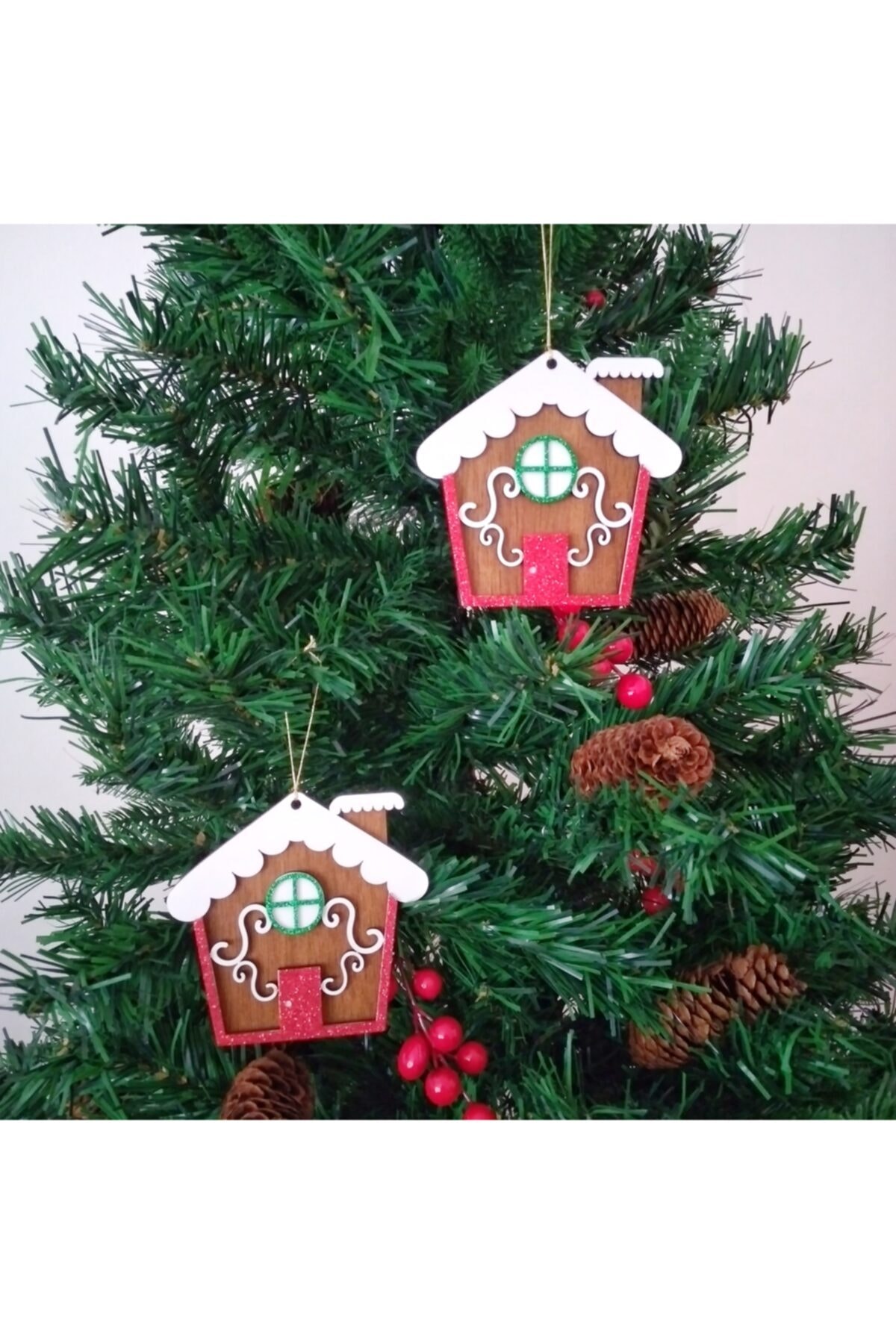 Pozitif Deco 2022 Merry Christmas Mutlu Yıllar 2'li Kurabiye Ev Yılbaşı Ağaç Süsü