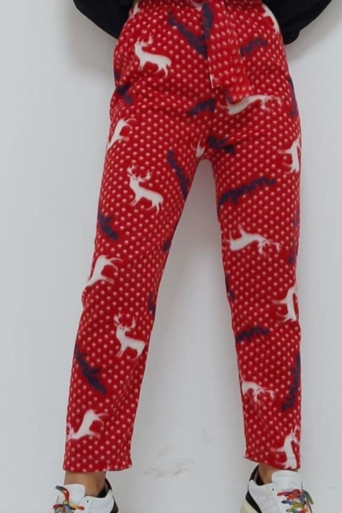 Bkmc Geyik Desenli Pijama Altı Kırmızı