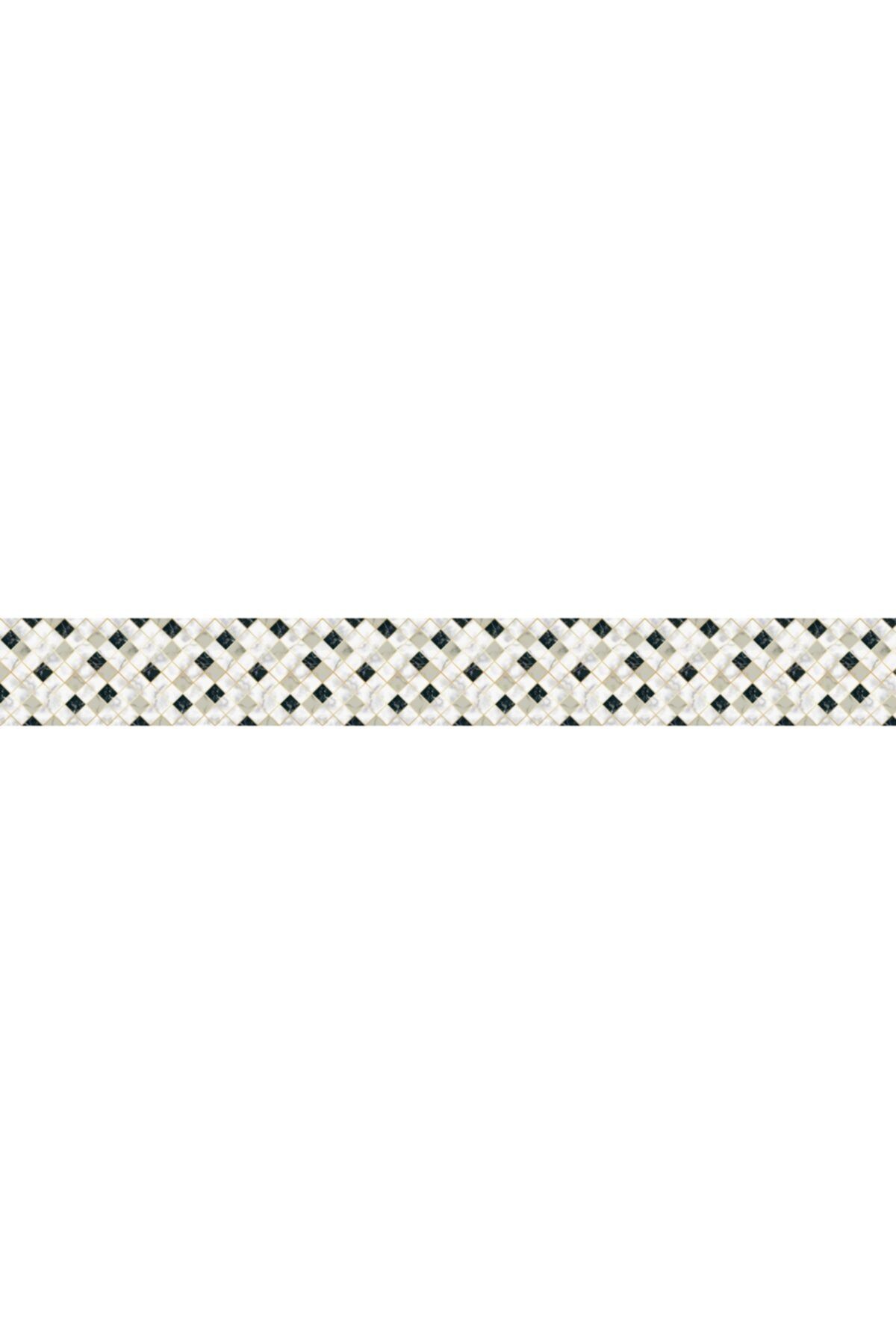 StickerArt Mutfak Tezgah Arası Folyo Fayans Kaplama Folyosu Çapraz Mermer Desen 60x500 cm