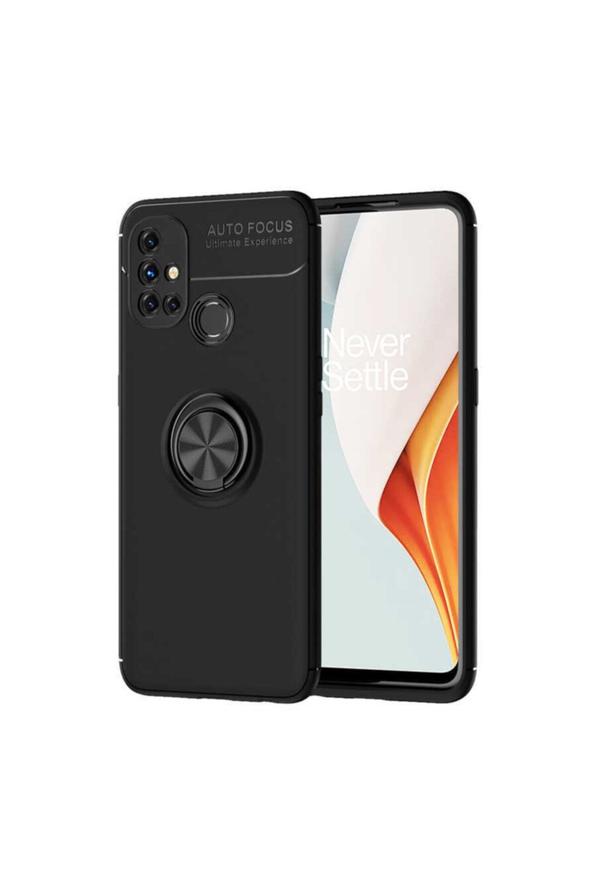KVY One Plus Nord N10 5g Yüzüklü Manyetik Ravel Kılıf