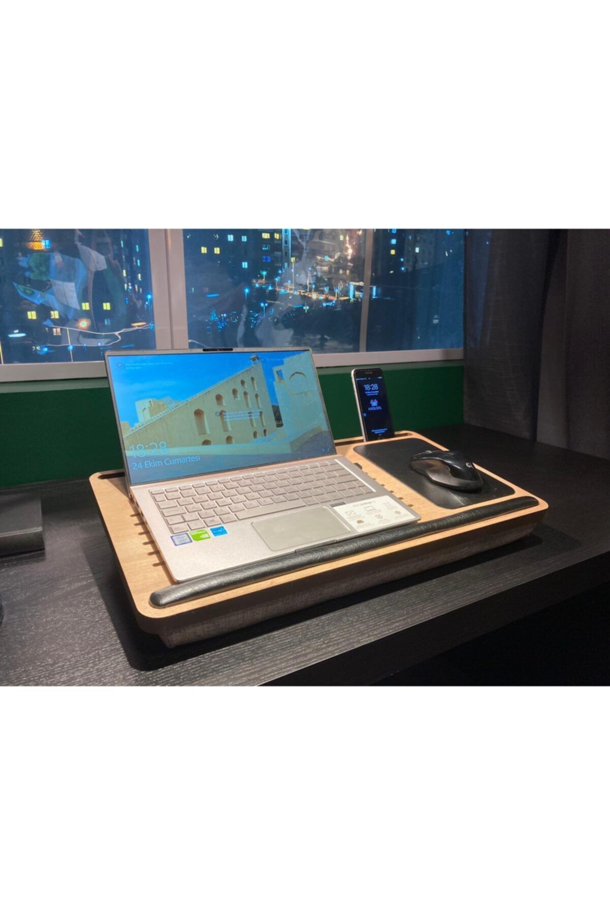 Axolotl Telefon Ve Tablet Bölmeli Minderli Laptop Sehpası Notebook Bilgisayar Çalışma Masası