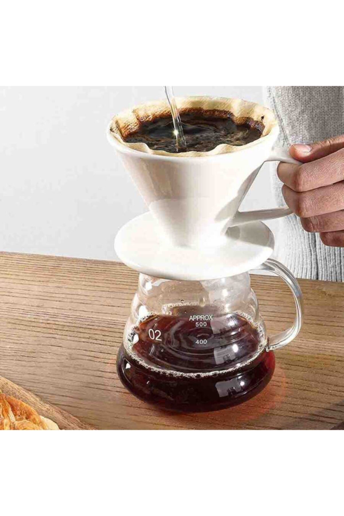 Jet's Home Seramik Kahve Demleme Aparatı Beyaz V60 02