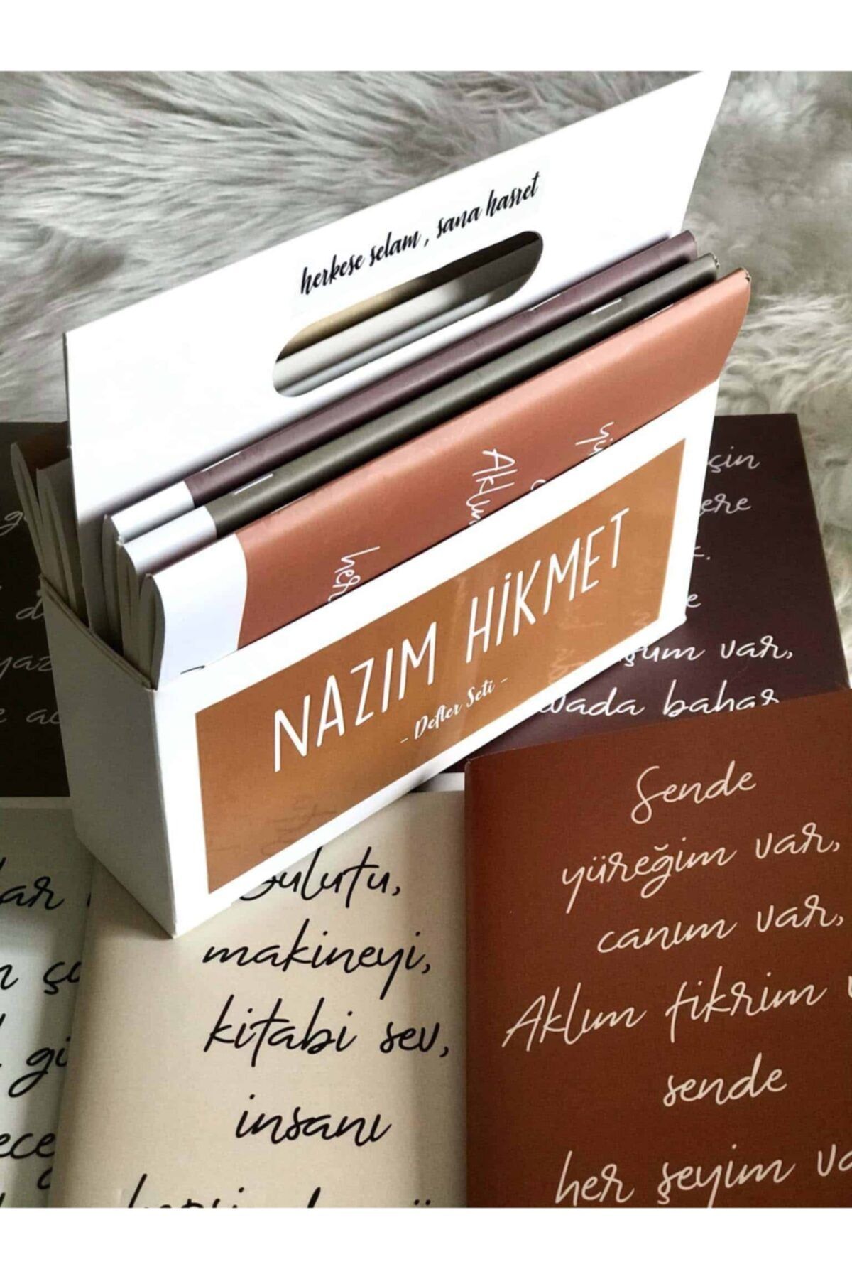 Booktasarım Özel Taşıma Çantalı Nazım Hikmet Defter Seti