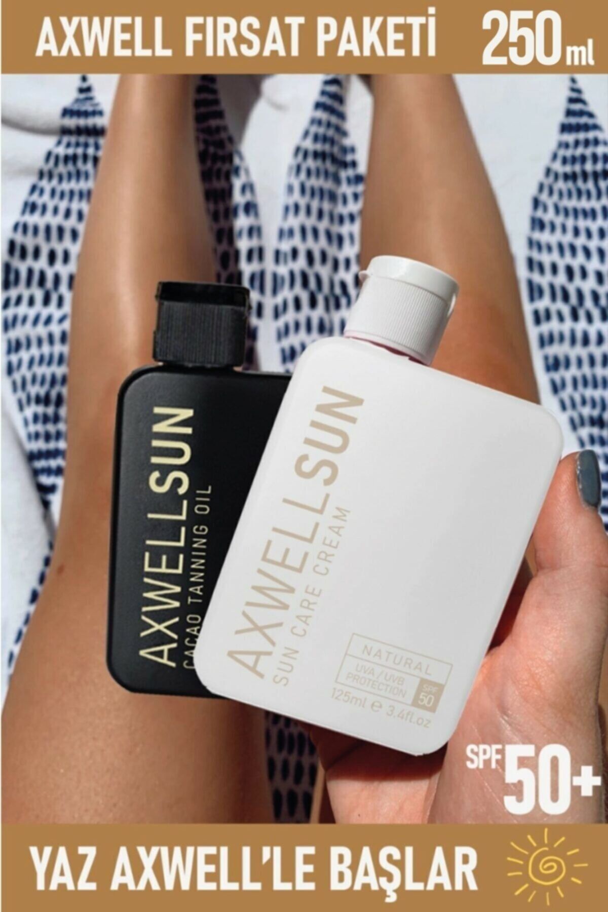 RC COSMETİCS Sun Care Cream Spf50+ 125ml& Cacao Tannıng Oıl 125ml ( Güneş Koruyucu Krem& Bronzlaştırıcı)