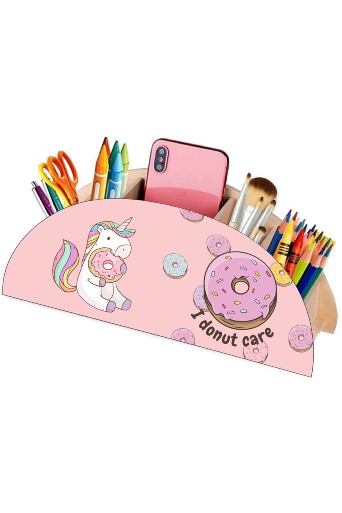 Notpa Ahşap Unicorn Çocuklar Için Masaüstü Kalemlik Kalem Kutusu Organizer Gökkuşağı Ahşap