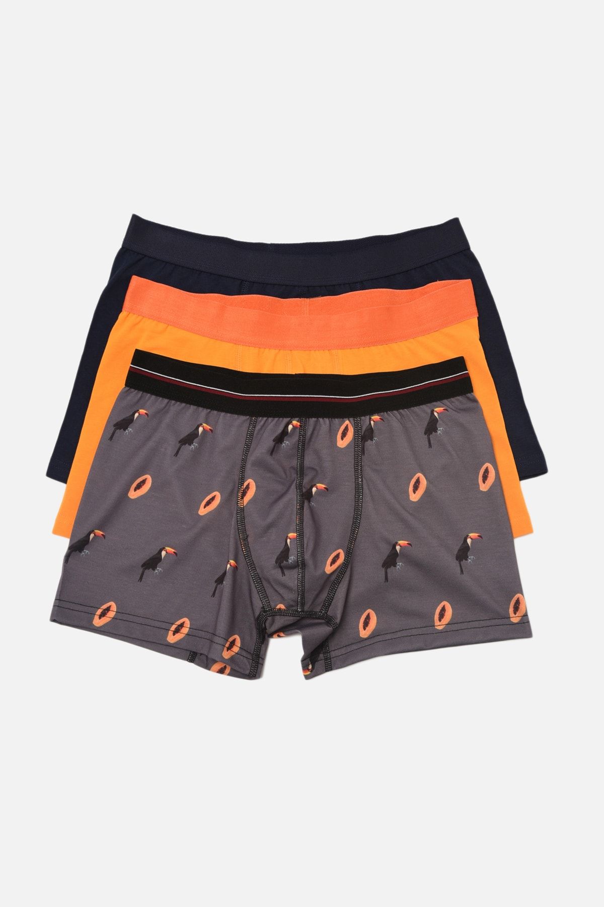 TRENDYOL MAN Çok Renkli Erkek 3'lü Paket Boxer TMNAW22BX0055