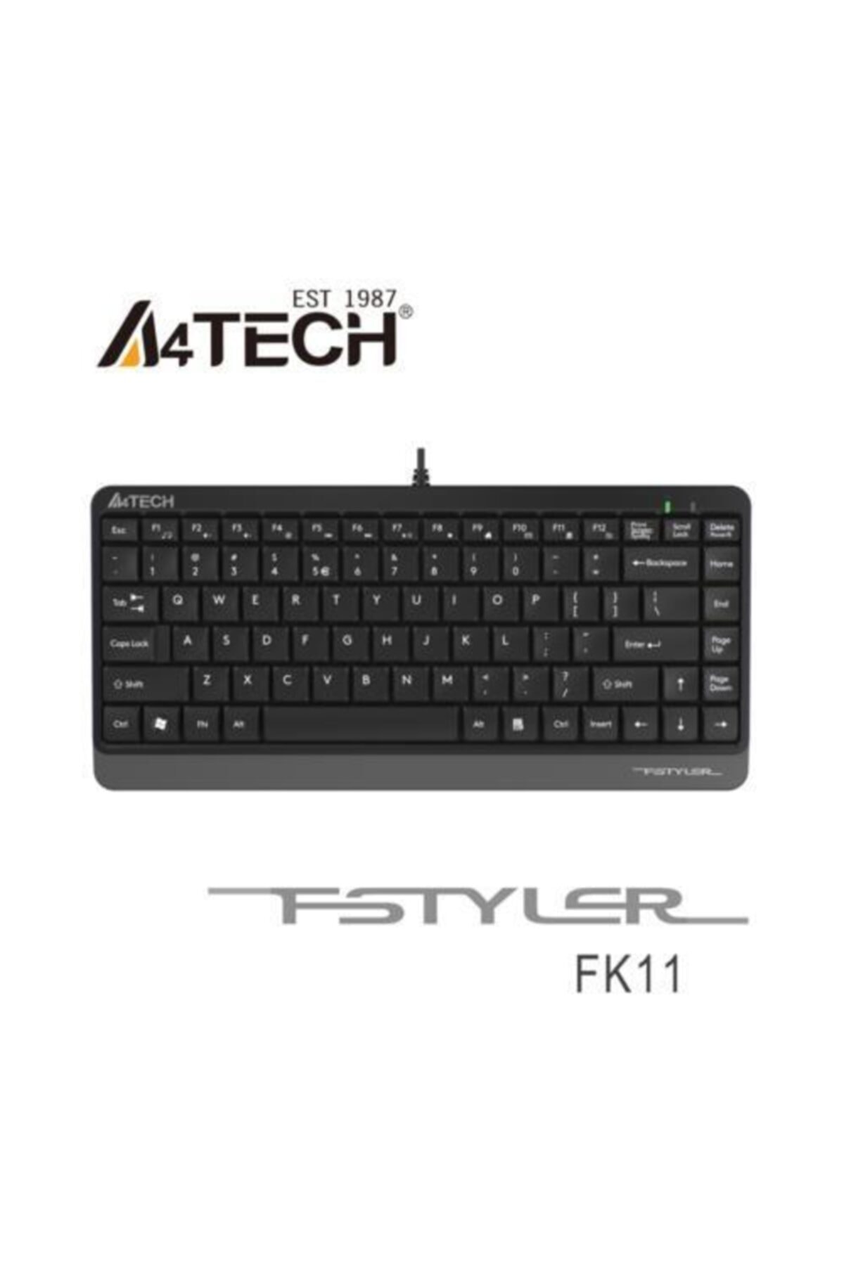 A4 Tech Fk11 Q Usb Kablolu Mm Mini Klavye Gri