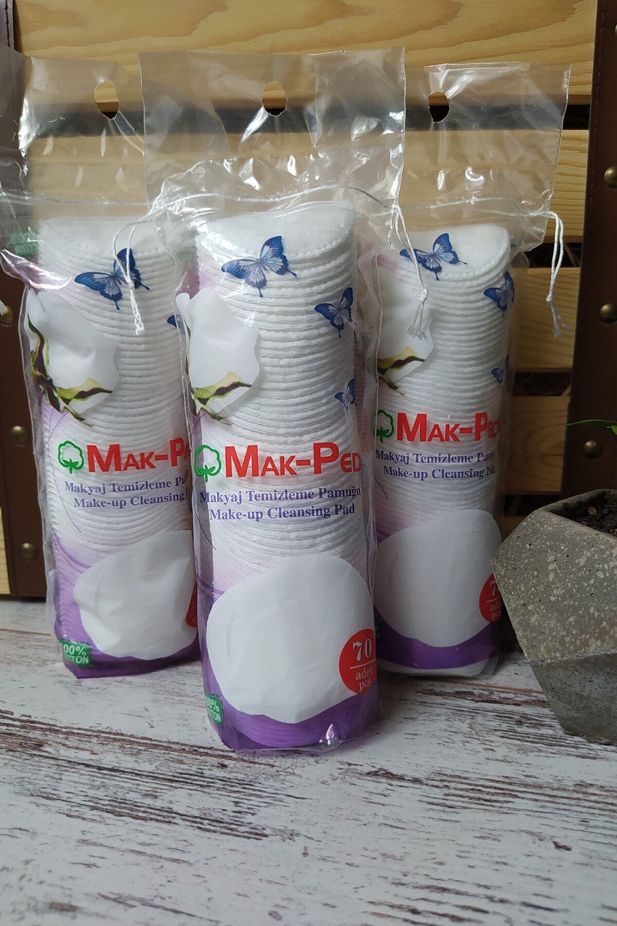 MAK PED Makyaj Temizleme Pamuğu Ped 70'li 3 Adet Elsevkozmetik