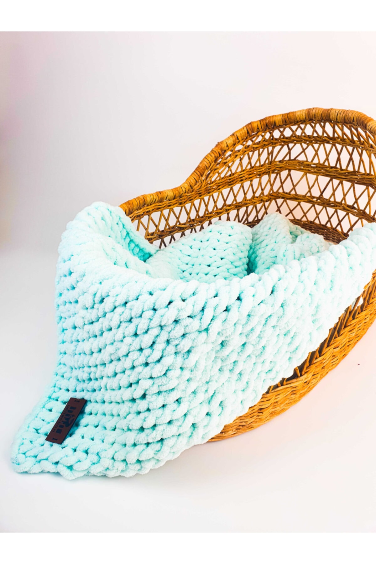 Sparrow Collection Pufy El Örgüsü Battaniye Mint El Örgüsü Bebek Battaniyesi