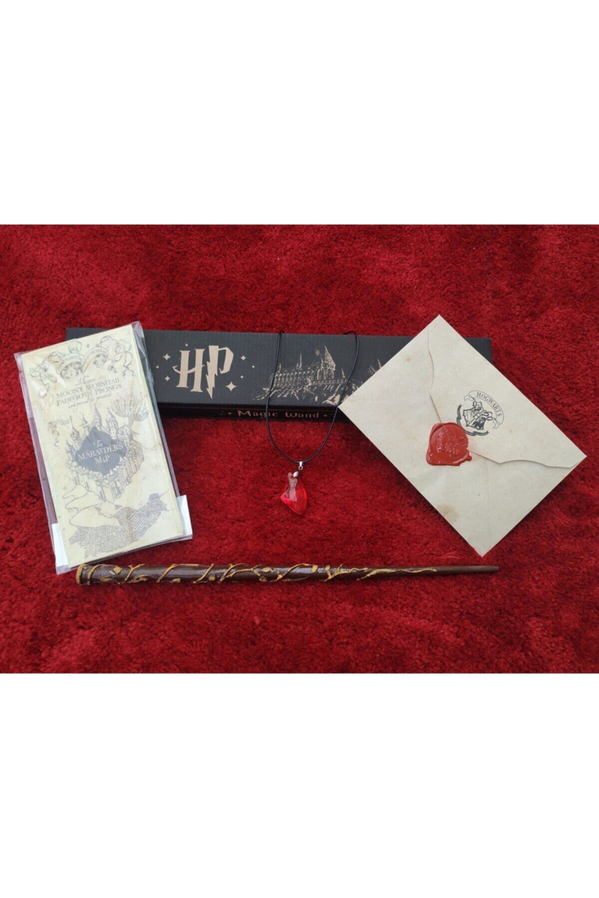 ema Harry Potter Seti 4 Parça Hermony Asa + Kolye + Mektup + Harita