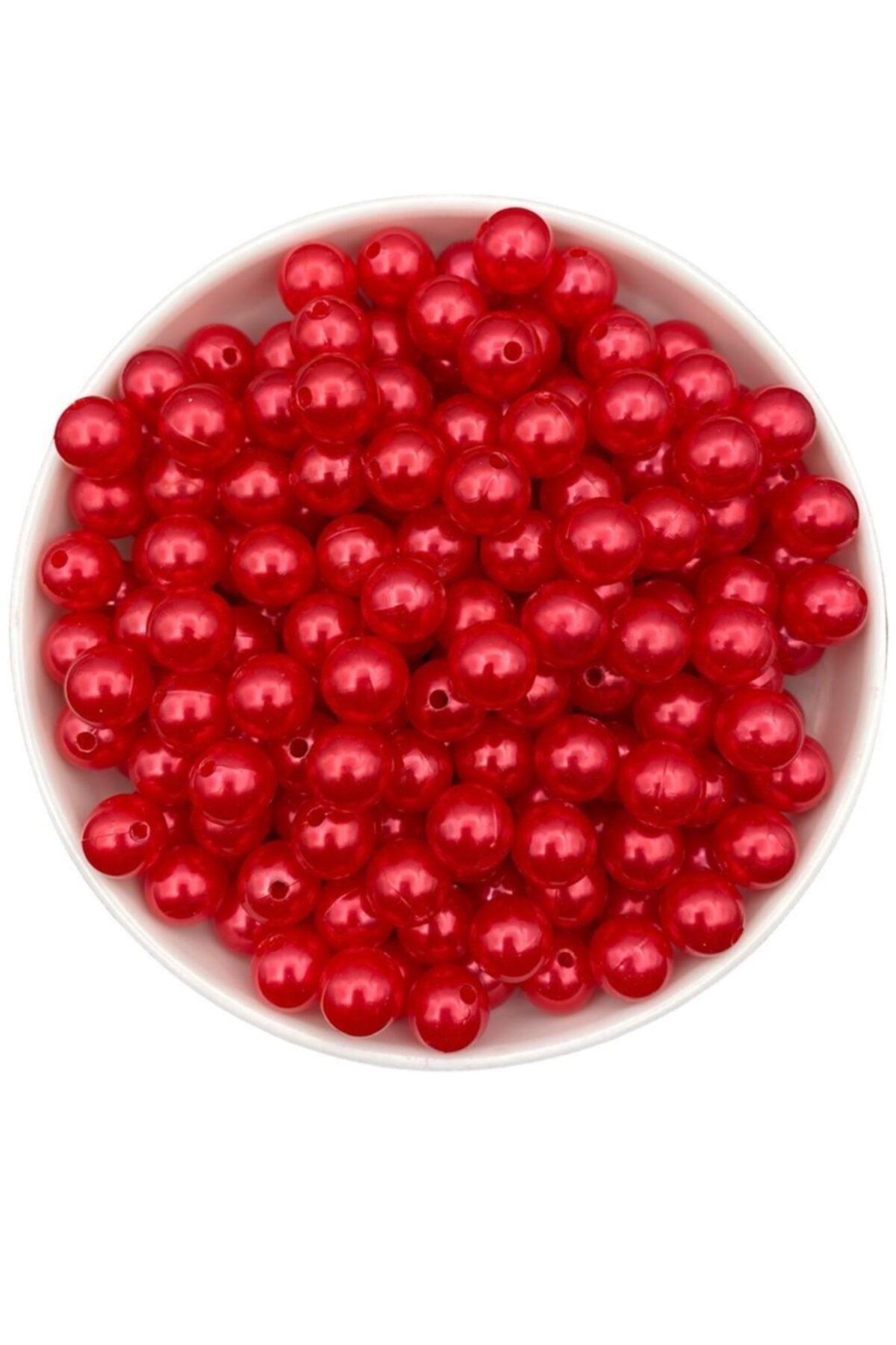 Hedef Bijuteri 12mm Kırmızı Renk Plastik Inci Boncuk, Çanta Ve Takı Yapım Boncuğu (100 Gr, 120 Adet)