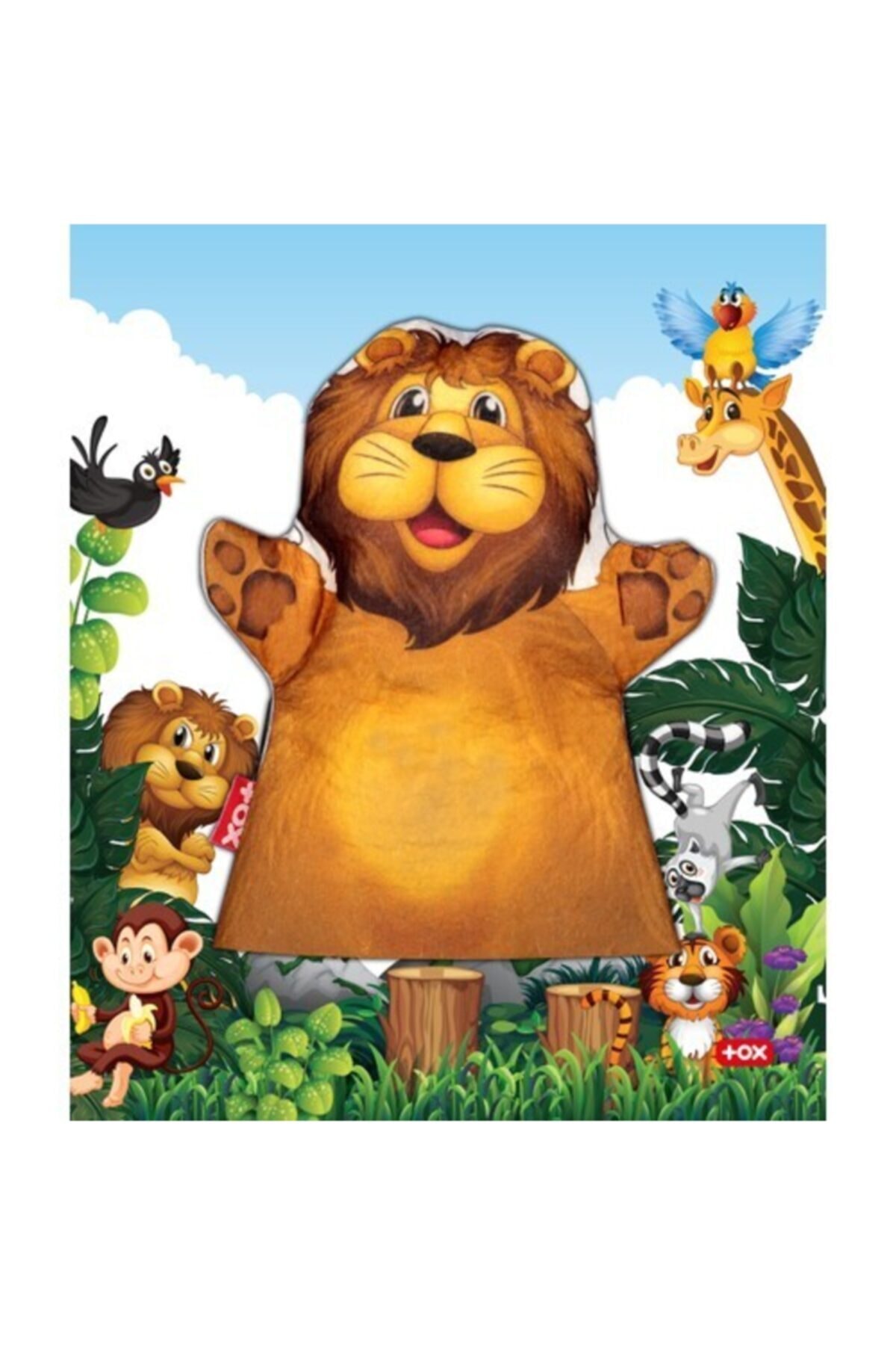 Tox Aslan Vahşi Hayvanlar Keçe El Kukla  Eğitici Oyuncak