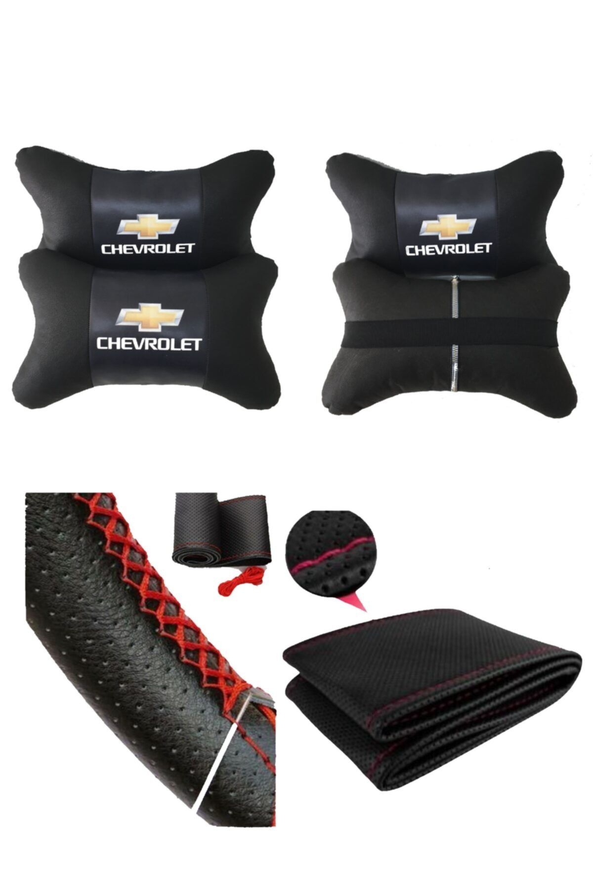 AYAZGURUP Chevrolet Cruze Dikmeli Direksiyon Kılıfı + 5d Ortopedik Boyun Yastığı (2 Li Set)