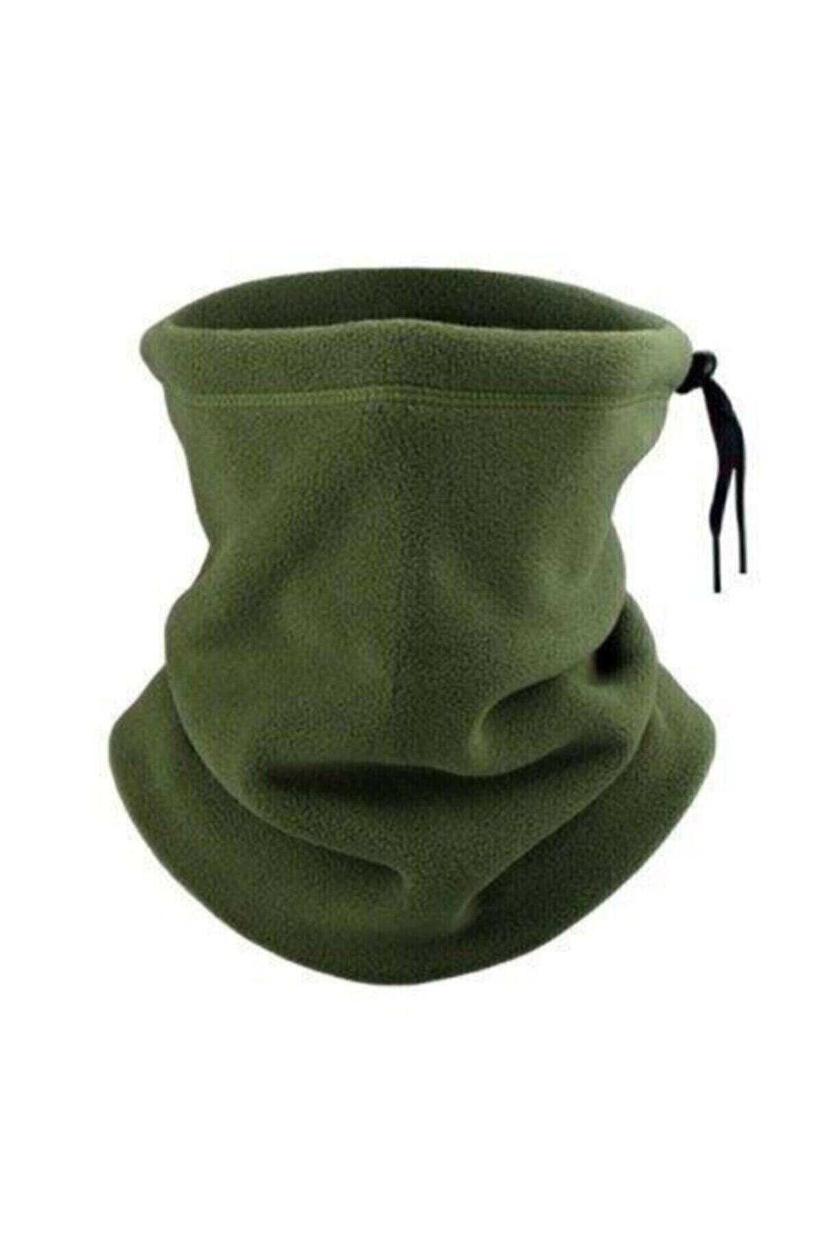 BLACK SWALLOW Çok Amaçlı Kışlık Polar Boyunluk Bere Şapka Haki