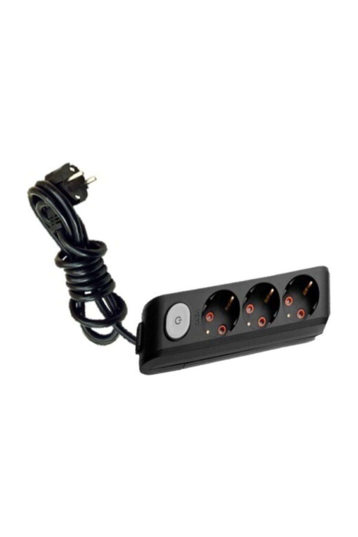 VİKO Multi-let Üçlü Anahtarlı 3 metre Siyah