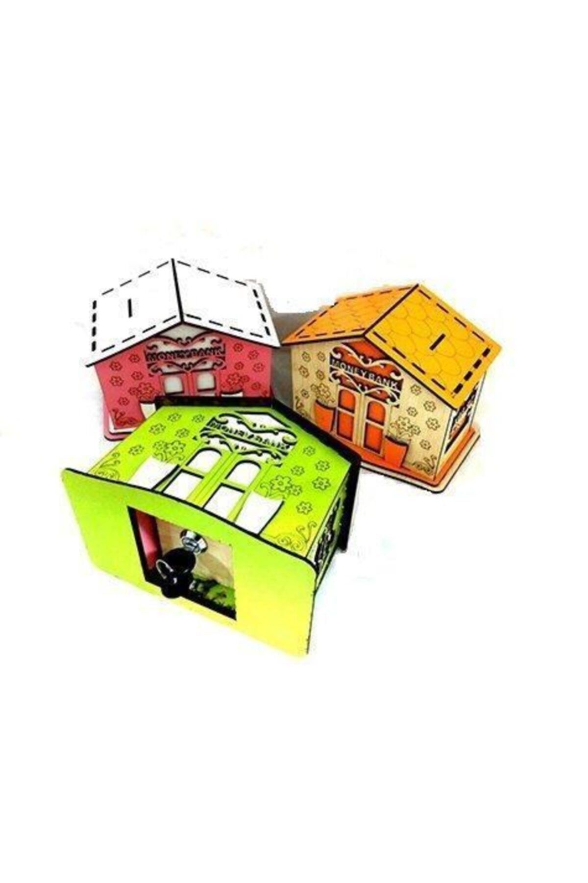 WeekOn Money Bank Ahşap Tip Box Bahşiş Kutusu Kumbara