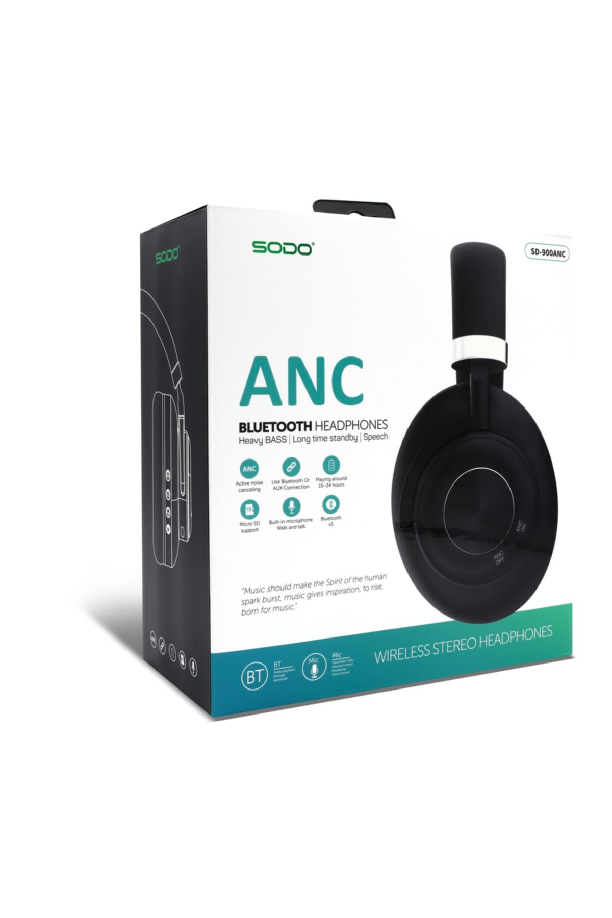 Sodo Katlanabilir Kulaküstü Bluetooth Kulaklık Anc900