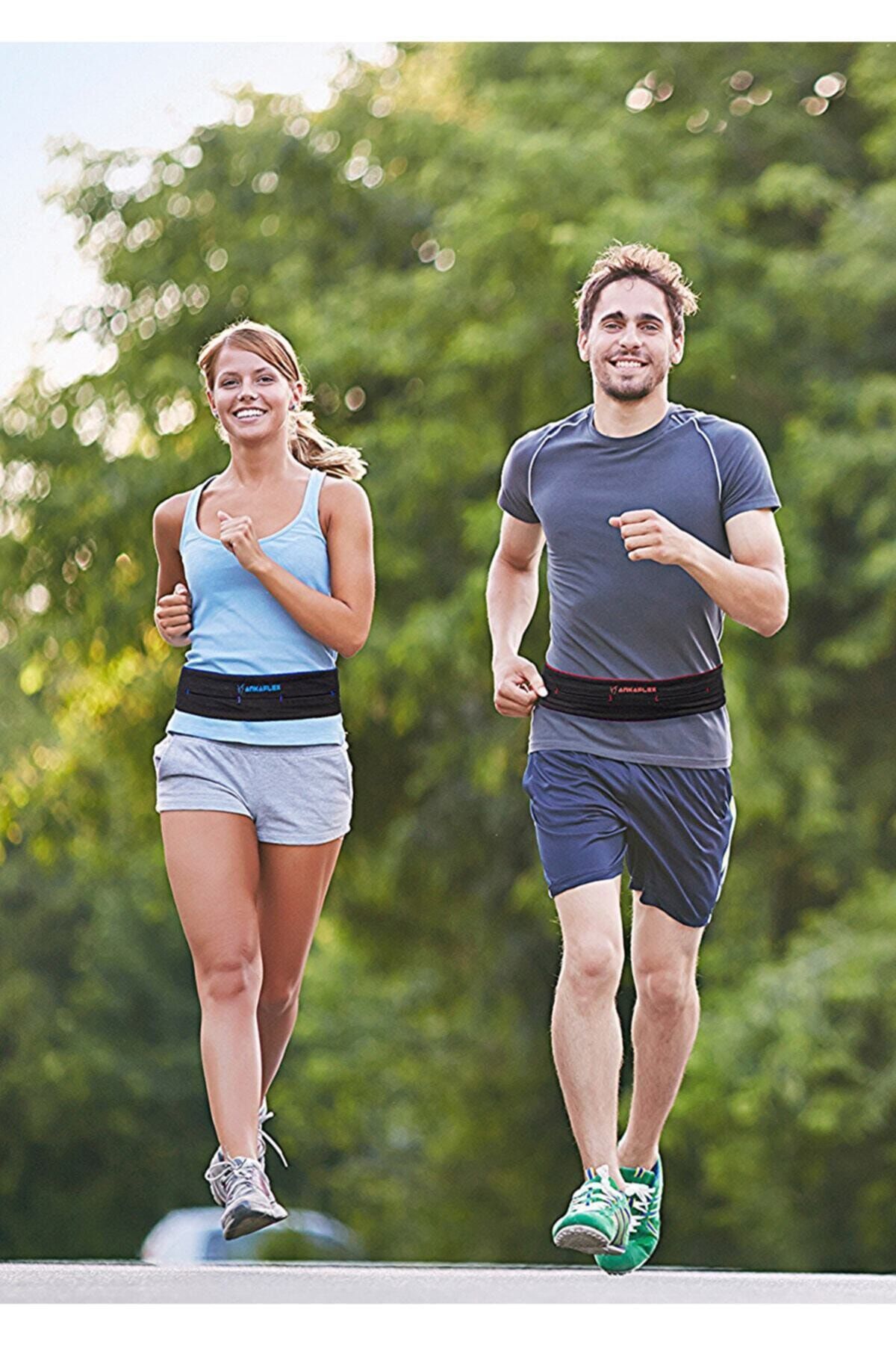 Ankaflex Unisex Mavi Spor Çantası Koşu Bel Taşıyıcı Çanta Bel Çantası Bel Kemeri