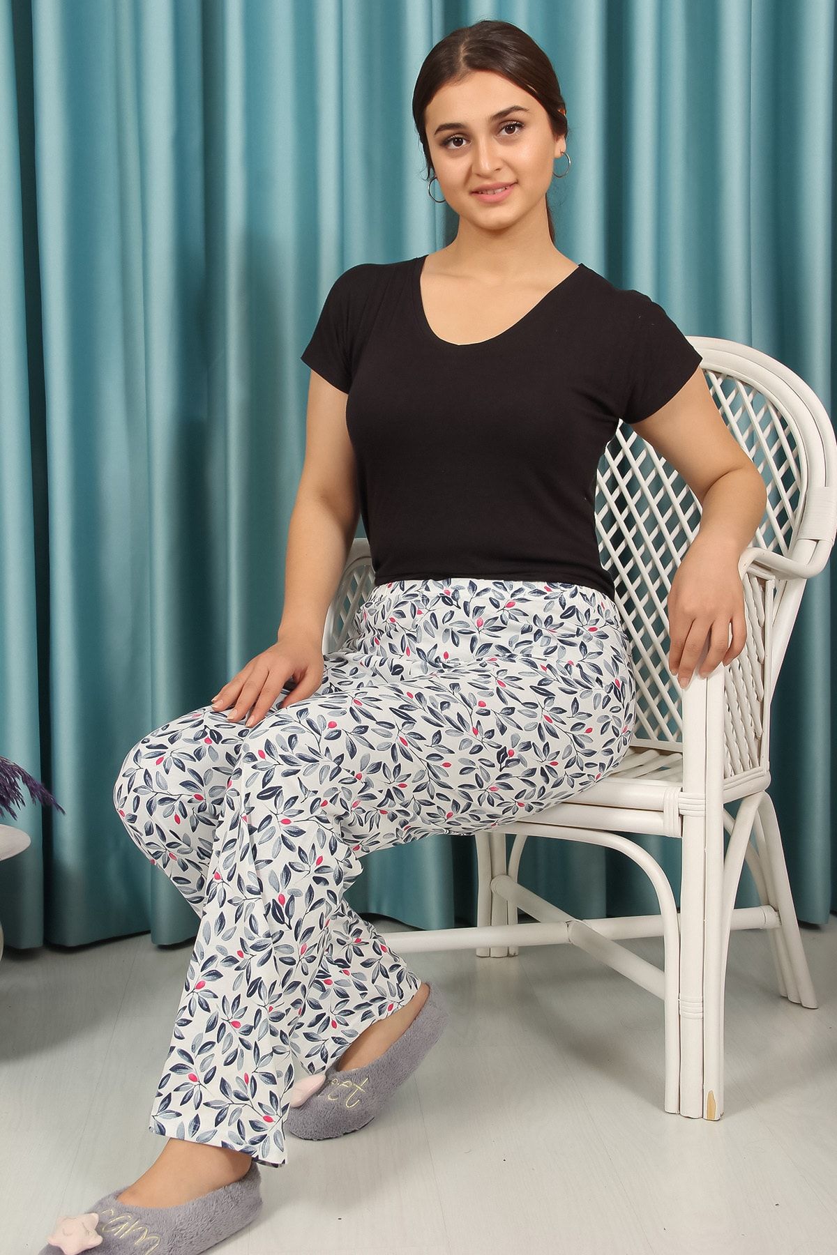 MAY MARA Büyük Beden Desenli Pijama Altı