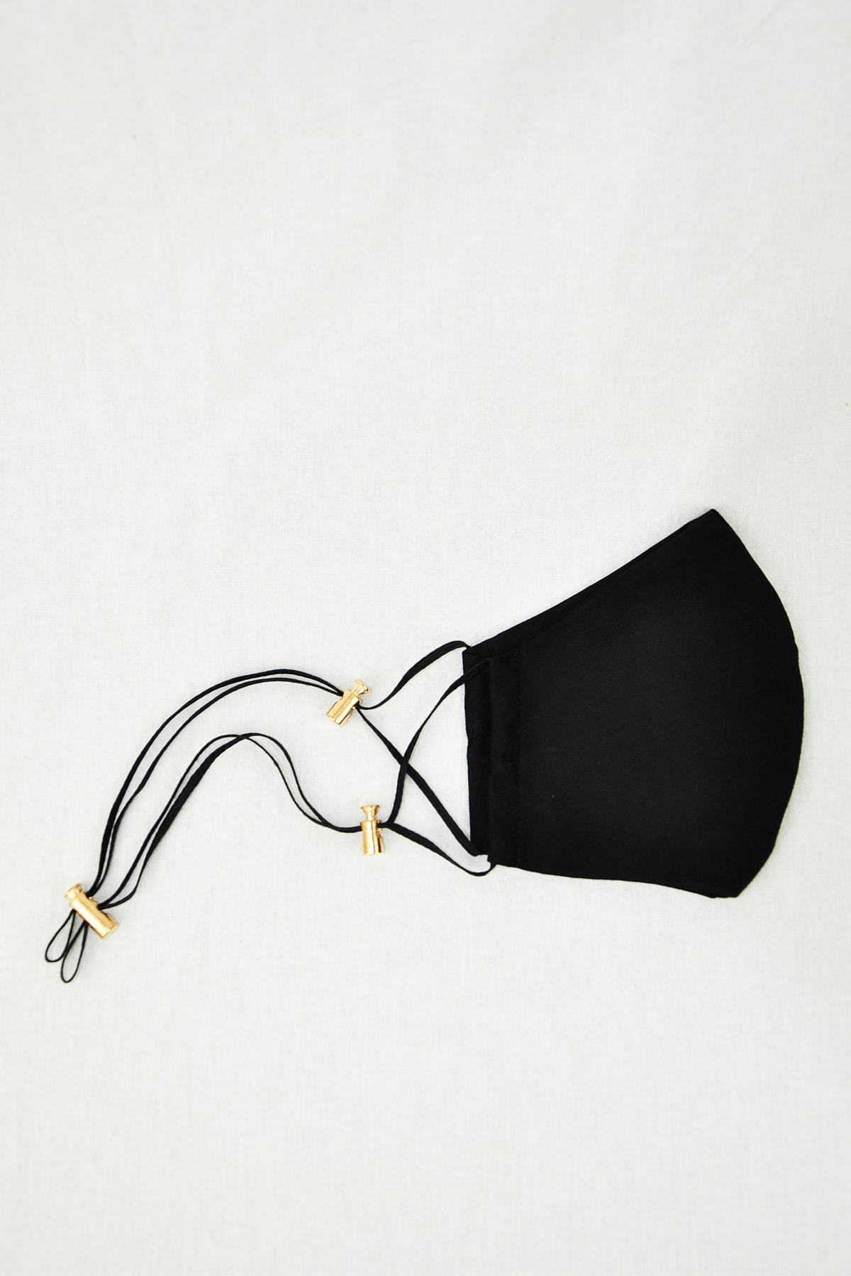Mozto Gold Stoperli Ayarlanabilir Pamuklu Siyah Maske