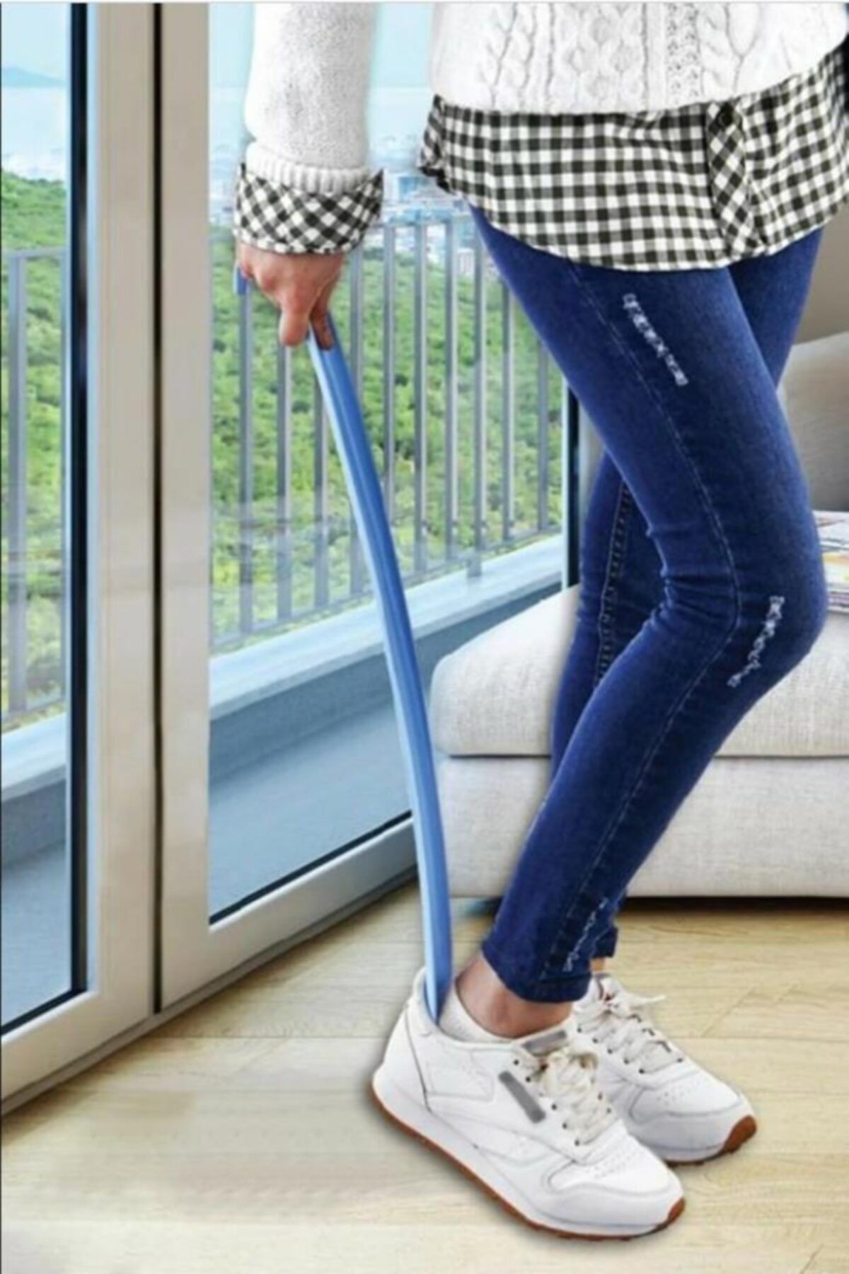 easyso Kerata Büyük Karışık Renk Ayakkabı Çekeceği Büyük Boy Plastik Saplı Renkli Kerata 42 cm