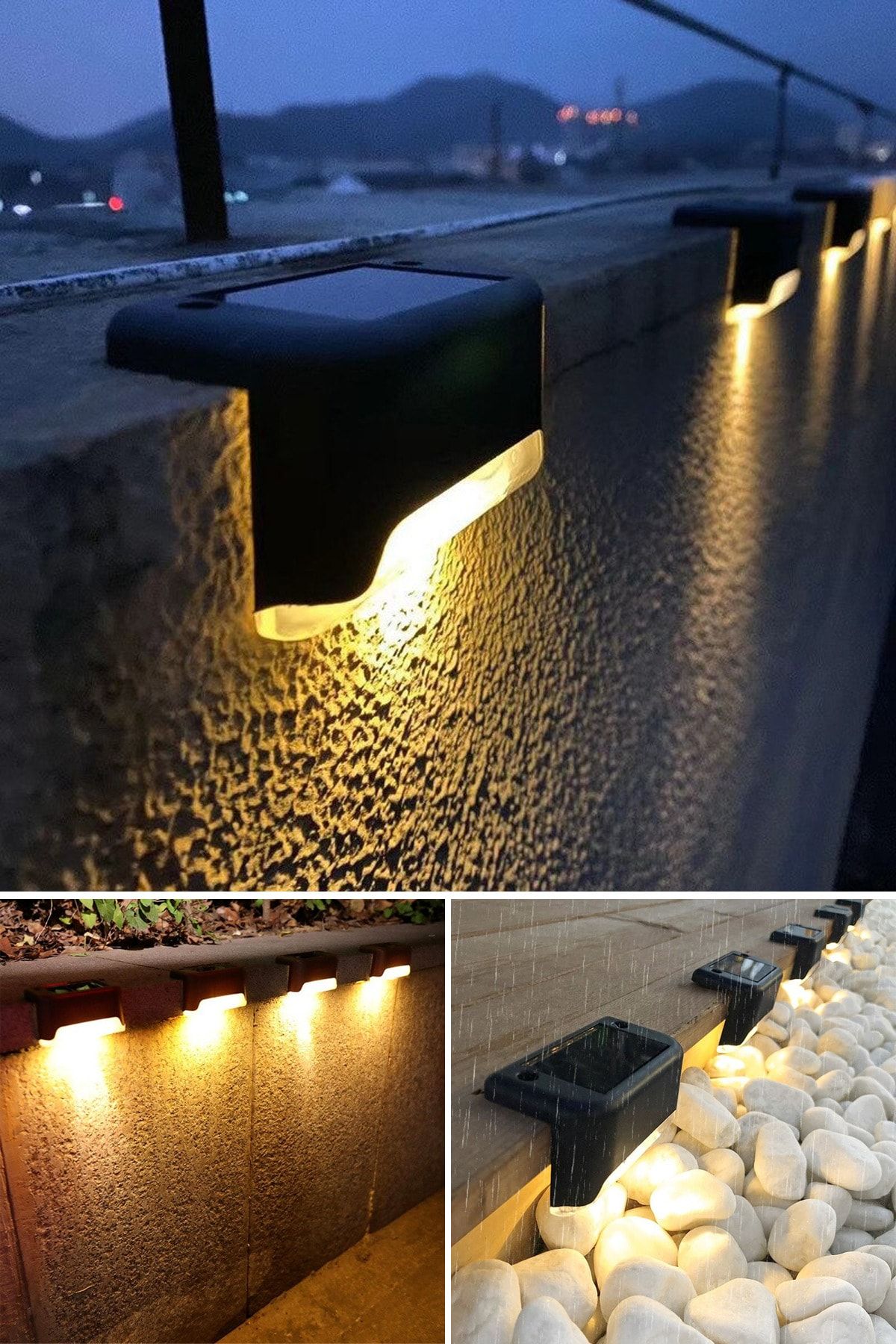 Trendpoint Solar Güneş Enerjili Şarj Edilen Köşebent Merdiven Veranda Bahçe Led Lamba Siyah (1adet)