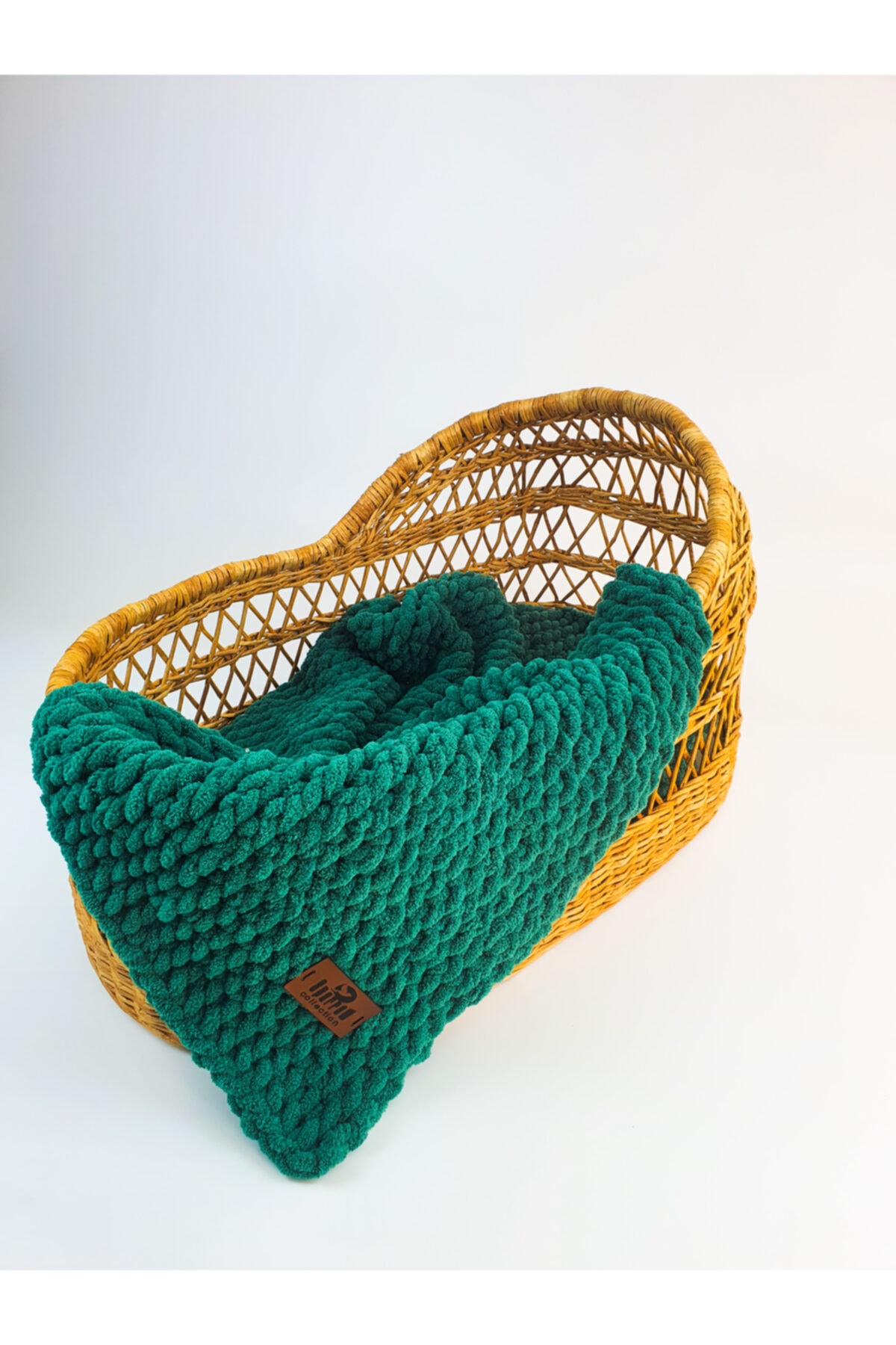 Sparrow Collection Pufy El Örgüsü Battaniye Yeşil El Örgüsü Bebek Battaniyesi