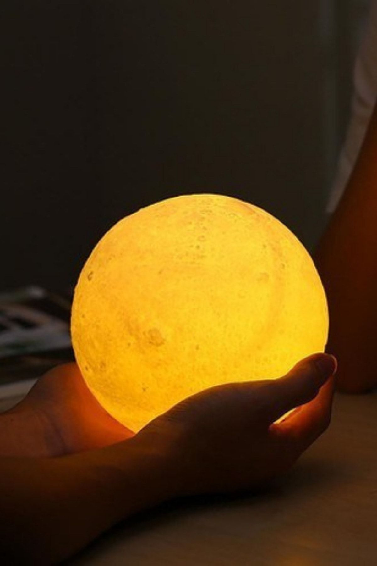 Deco Elit 3d Ay Gece Lambası Dekoratif 10 Cm Sarı Led