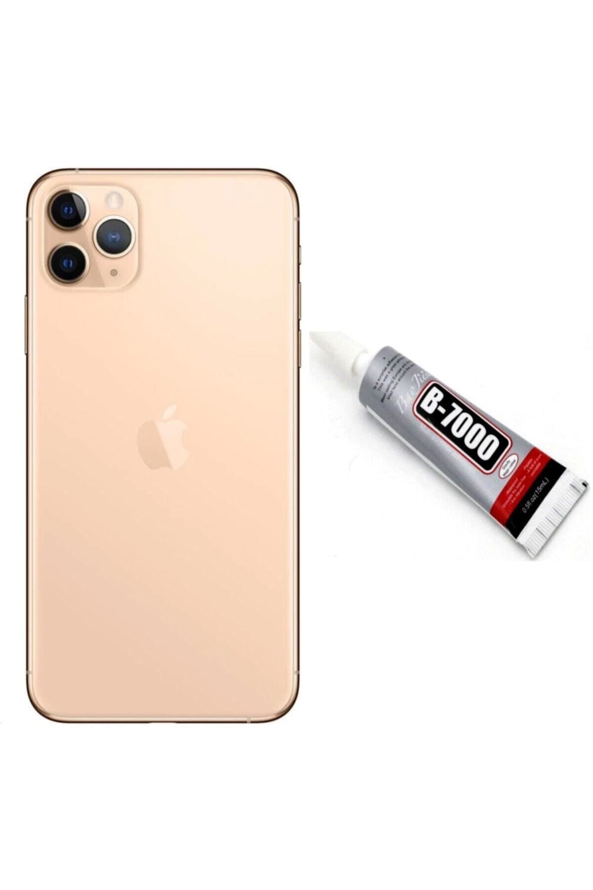 instatech Apple Iphone 11 Pro Max Arka Kapak Batarya Pil Kapağı + Yapıştırıcı Hediye - Gold