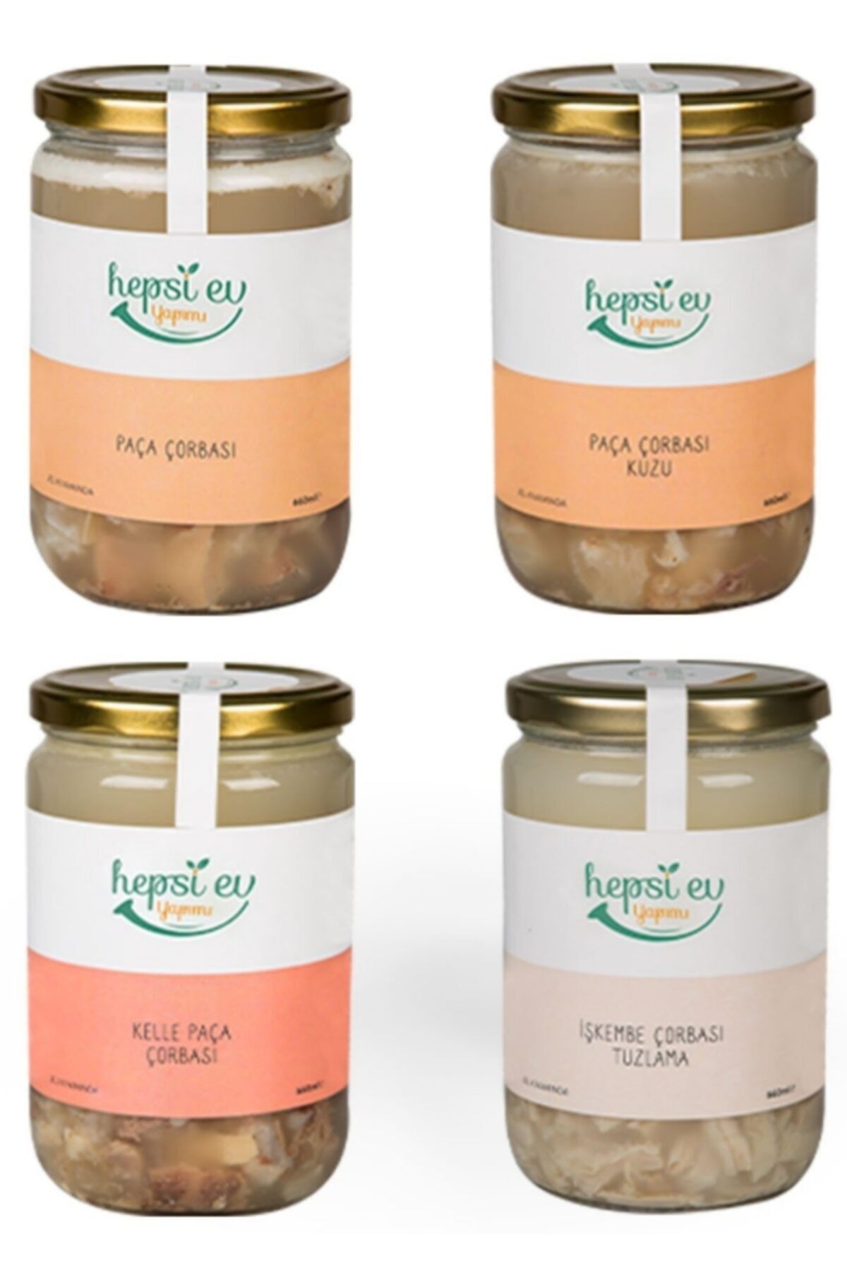 Hepsi Ev Yapımı 660 ml 4 Lü Çorba Paketi