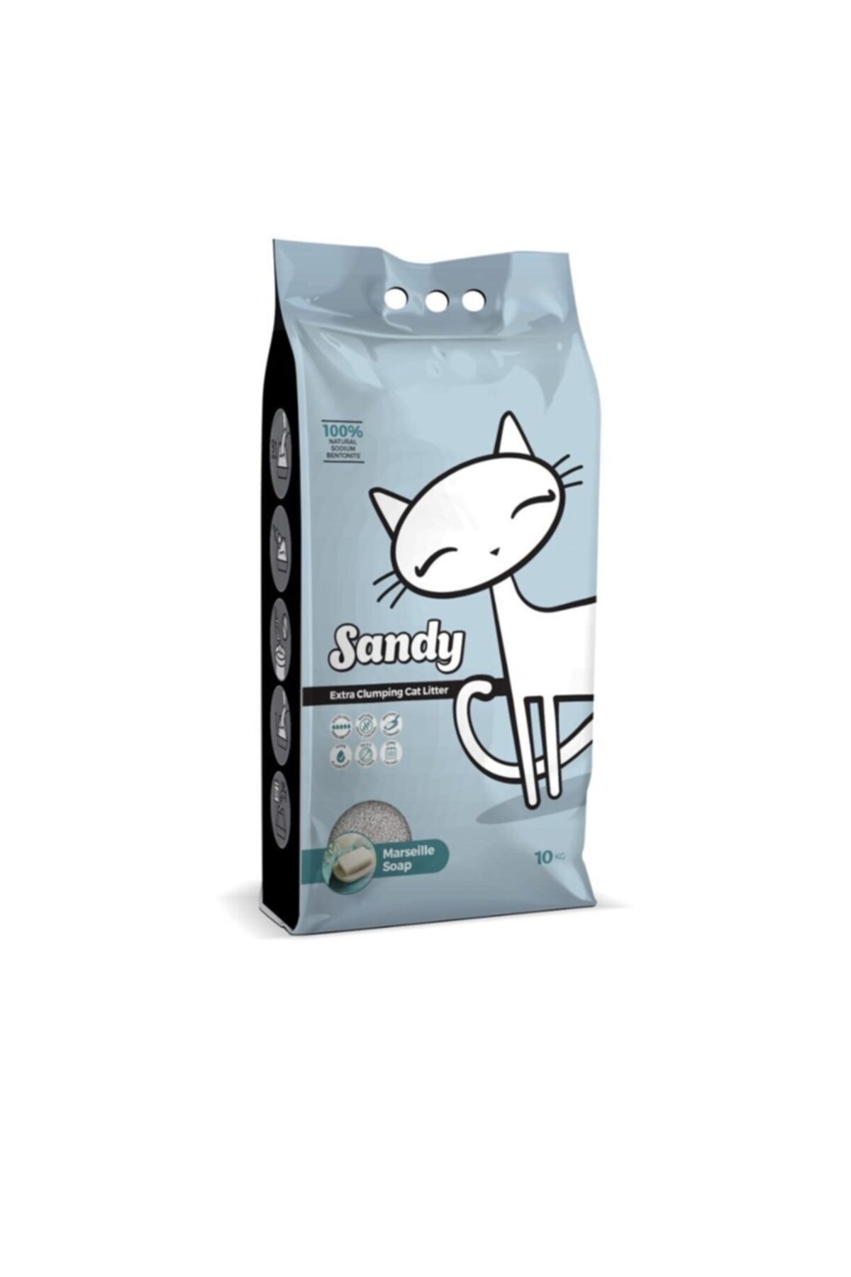 Sandy Marsilya Sabunu Ekstra Topaklanan Sodyum Bentonit Kedi Kumu 10 Kg