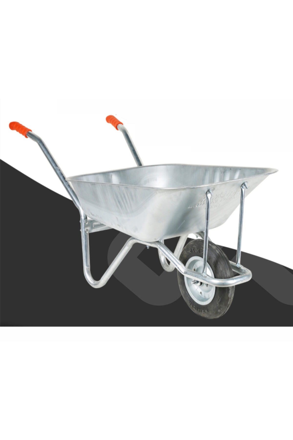 Tuna Plastik Hangar Long Paslanmaz Sac El Arabası Kauçuk Dolgu Teker 90 Litre