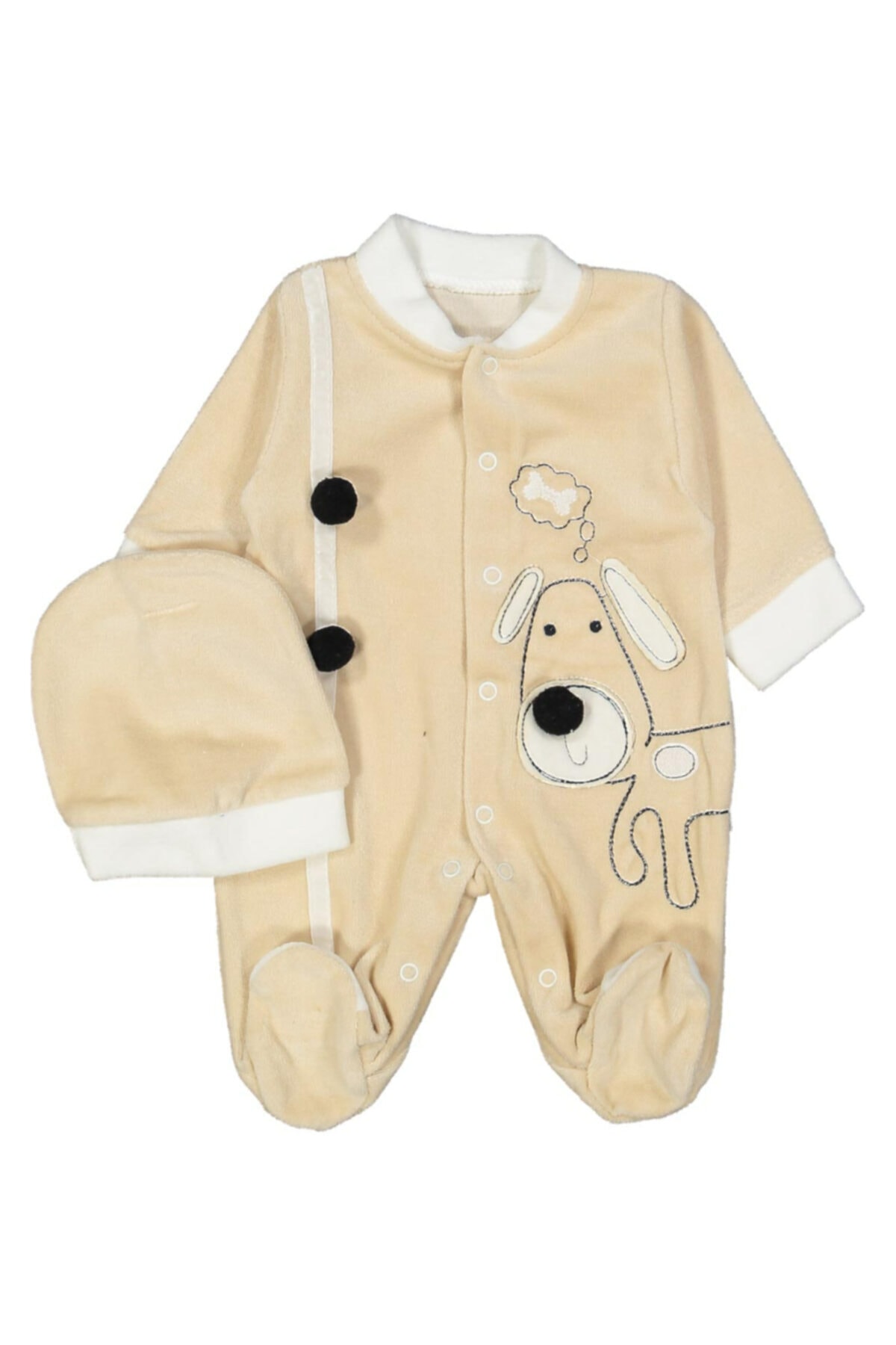 bebejet Yenidoğan Kız Erkek Bebek 0-6 Ay Nakışlı Tulum