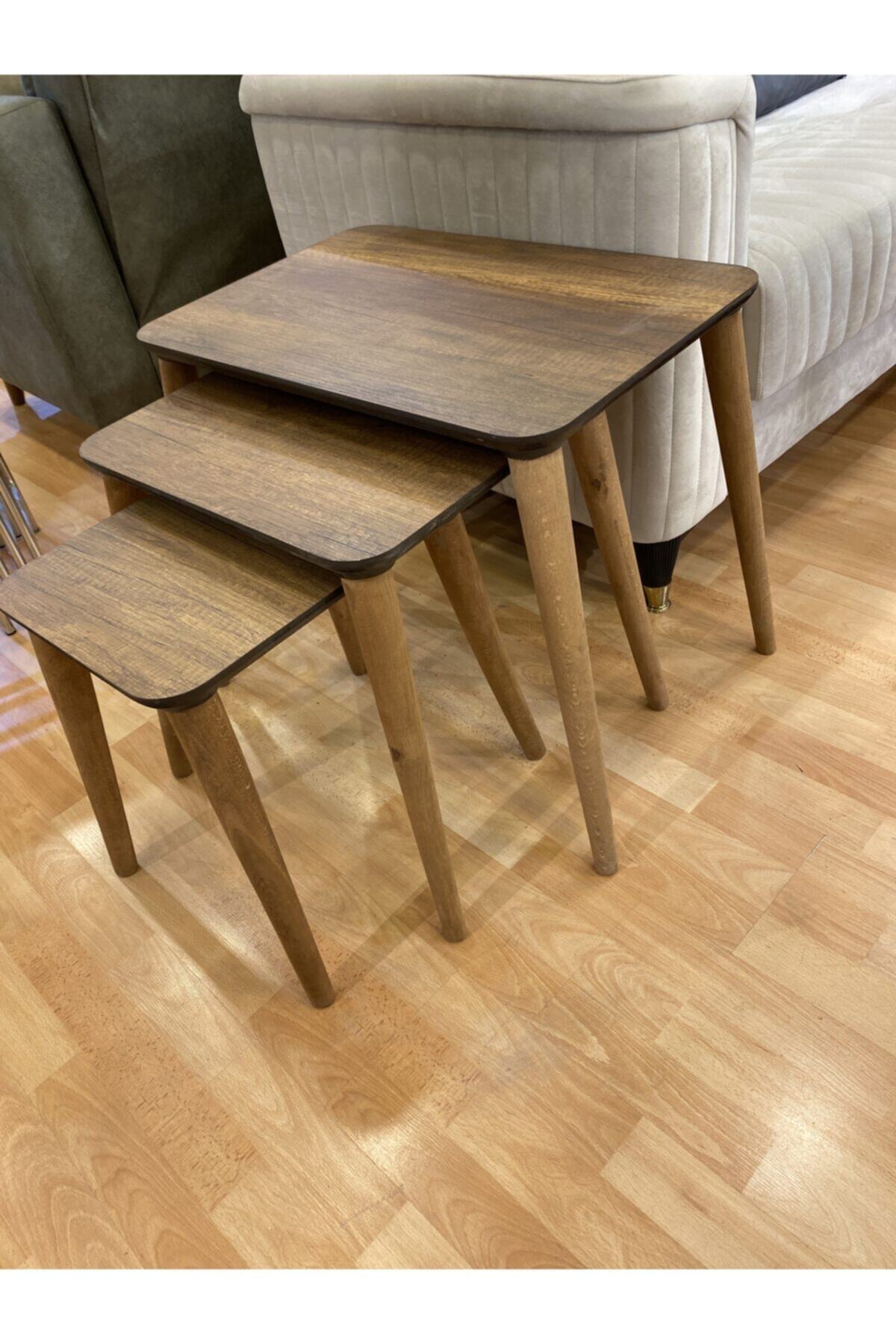hayathome Zigon Sehpa Ahşap Mdf Retro 3 Lü