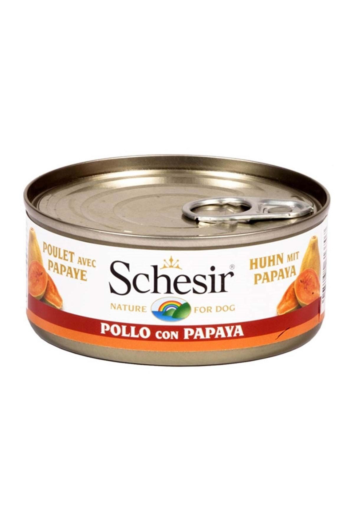 Schesir Tavuk Fileto Ve Papayalı Yetişkin Kopek Yaş Maması 150gr