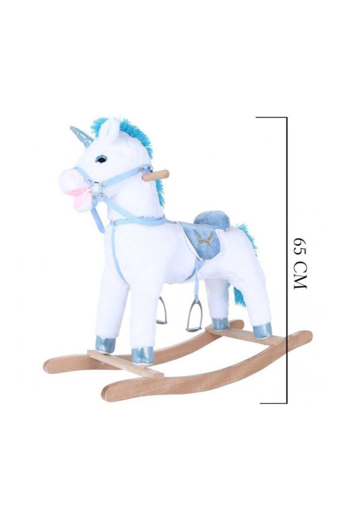 Selay Oyuncak Müzikli Sallanan At 65 Cm Beyaz